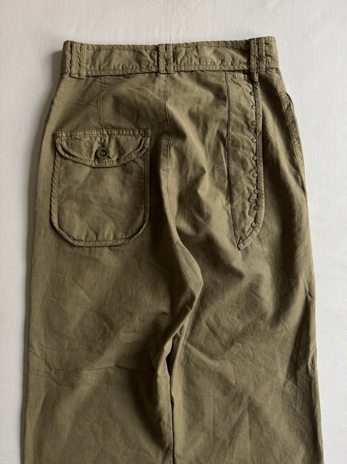 🪖 Pantaloni cargo Y2K Alexander McQueen – culoare olive, mărimea IT 46, Made in Italy - anbracaminte