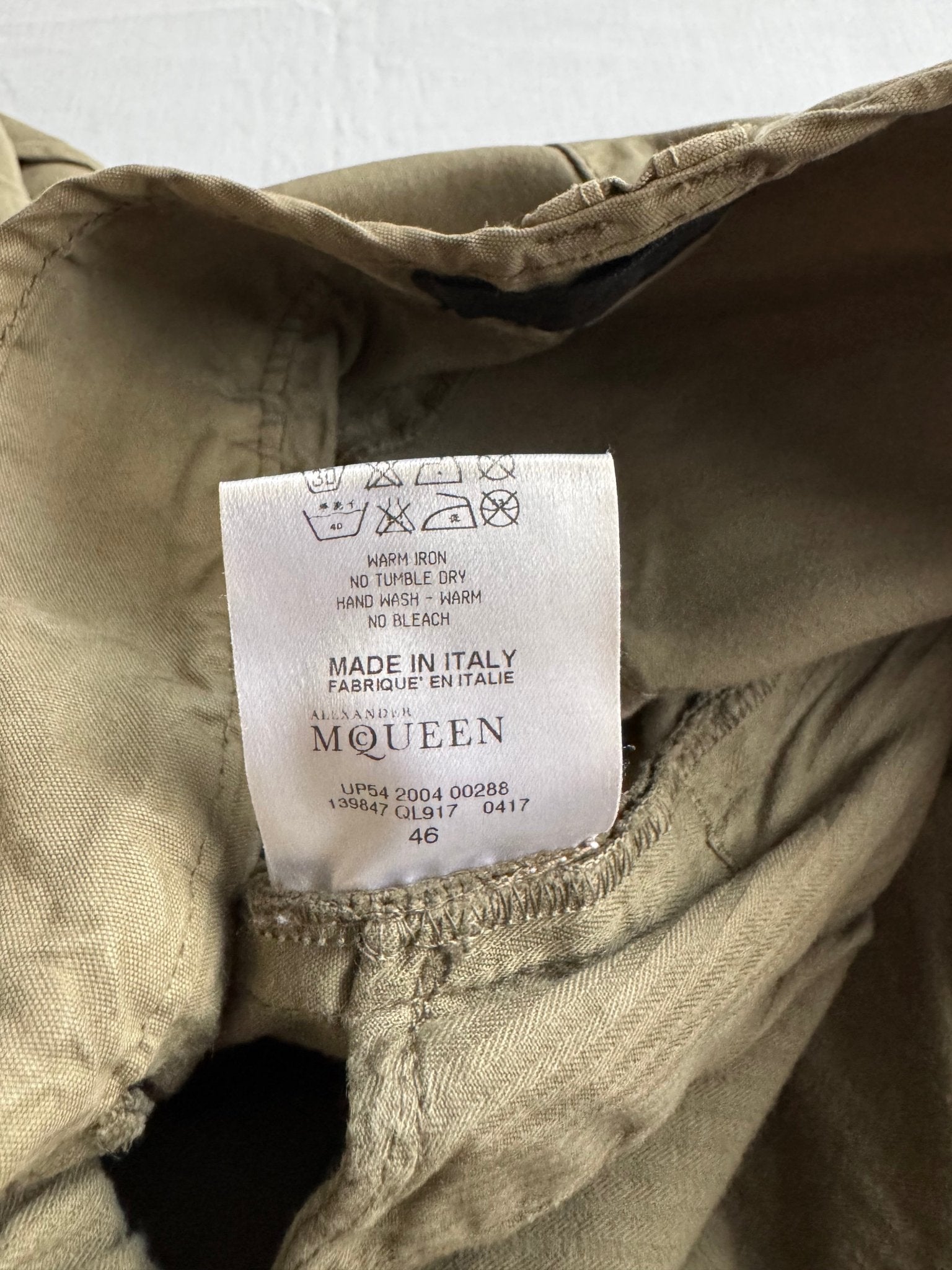 🪖 Pantaloni cargo Y2K Alexander McQueen – culoare olive, mărimea IT 46, Made in Italy - anbracaminte
