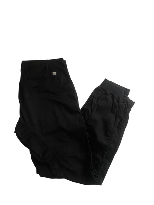 pantaloni jogger negri cp company vintage, vedere frontală