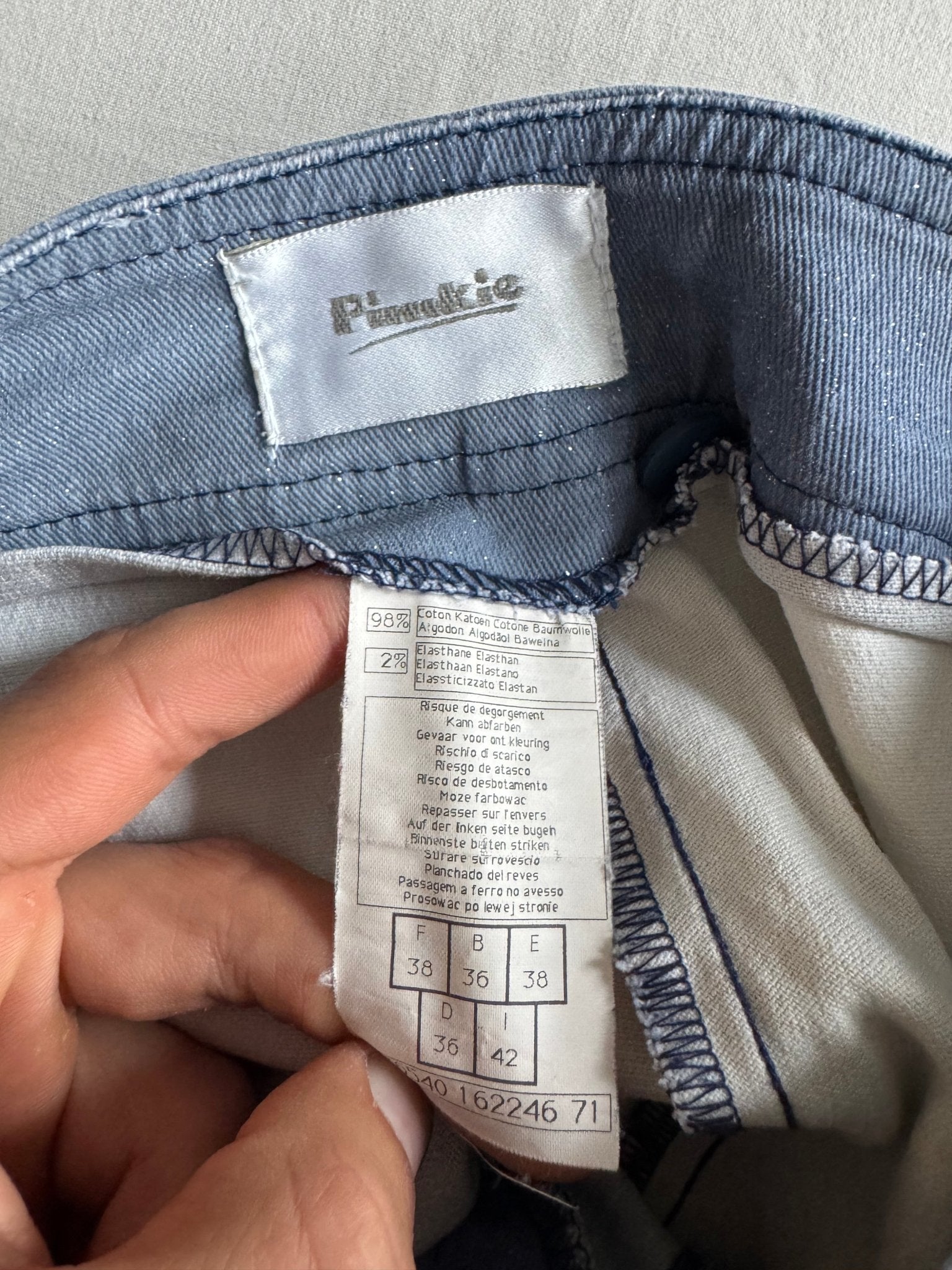 🐅 Pantaloni evazați Y2K all - over print tiger albastru – mărimea EU 36 (S) - anbracaminte