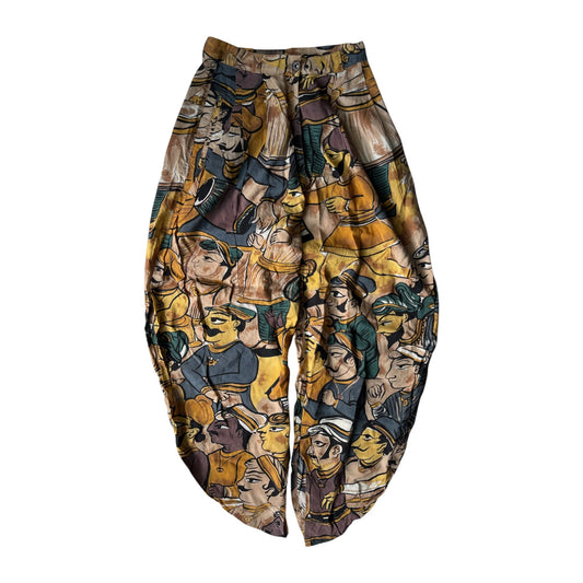 🌞 Pantaloni Harem Imprimați Giorgio Armani Arhivă '80s | Made in Italy – S Damă - anbracaminte