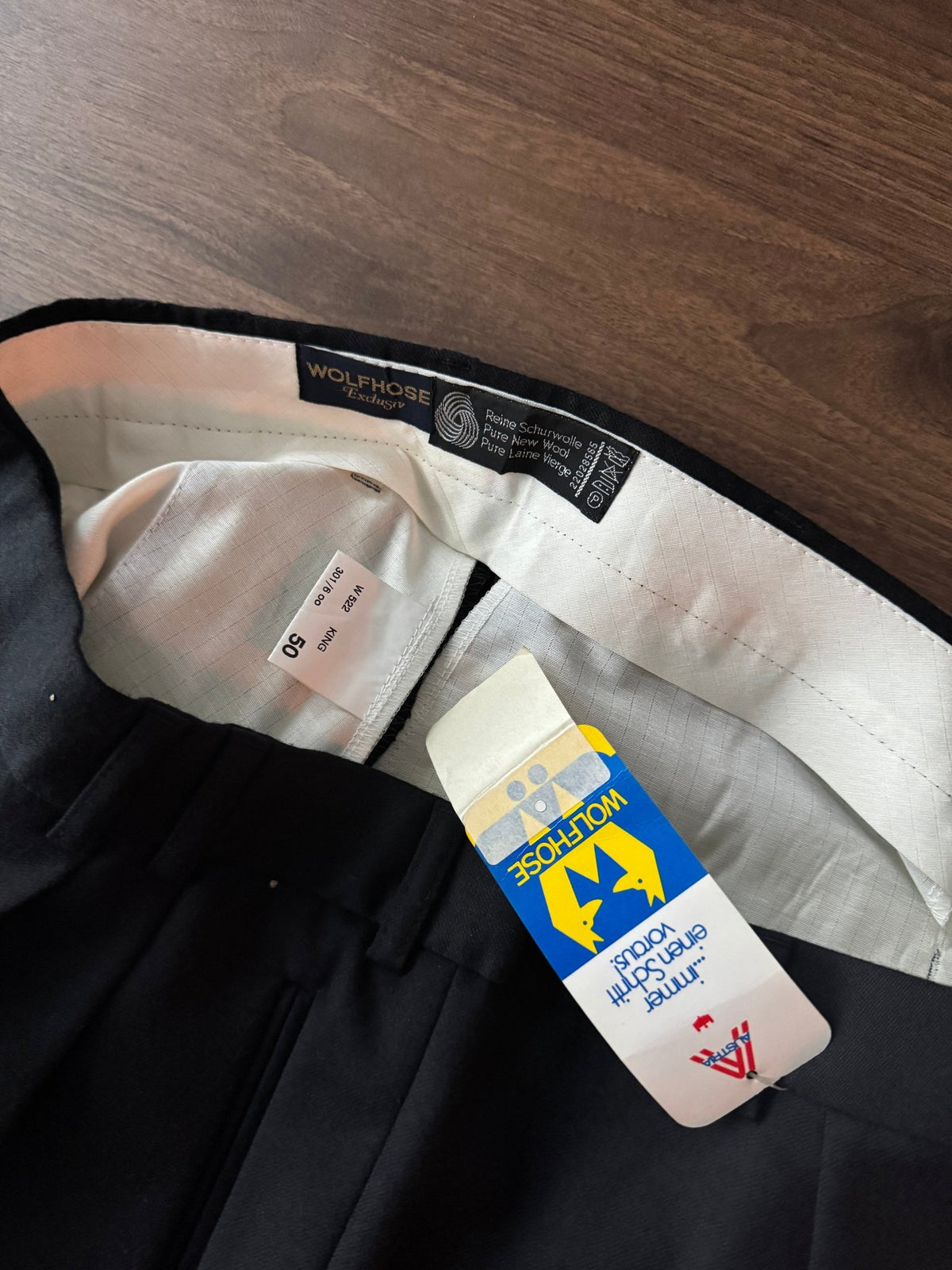 Pantaloni Lână Negri Vintage Bărbați | Pense | EU 50 - anbracaminte