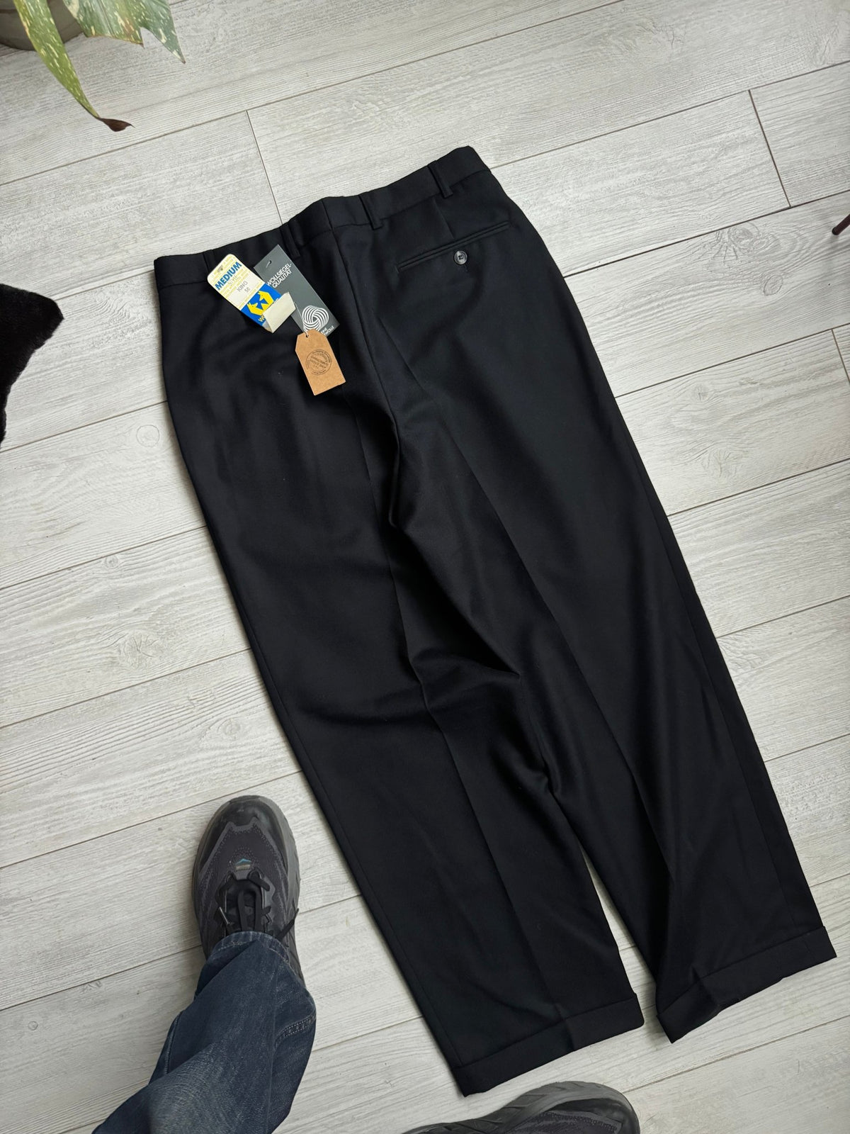 Pantaloni Lână Negri Vintage Bărbați | Pense | EU 50 - anbracaminte