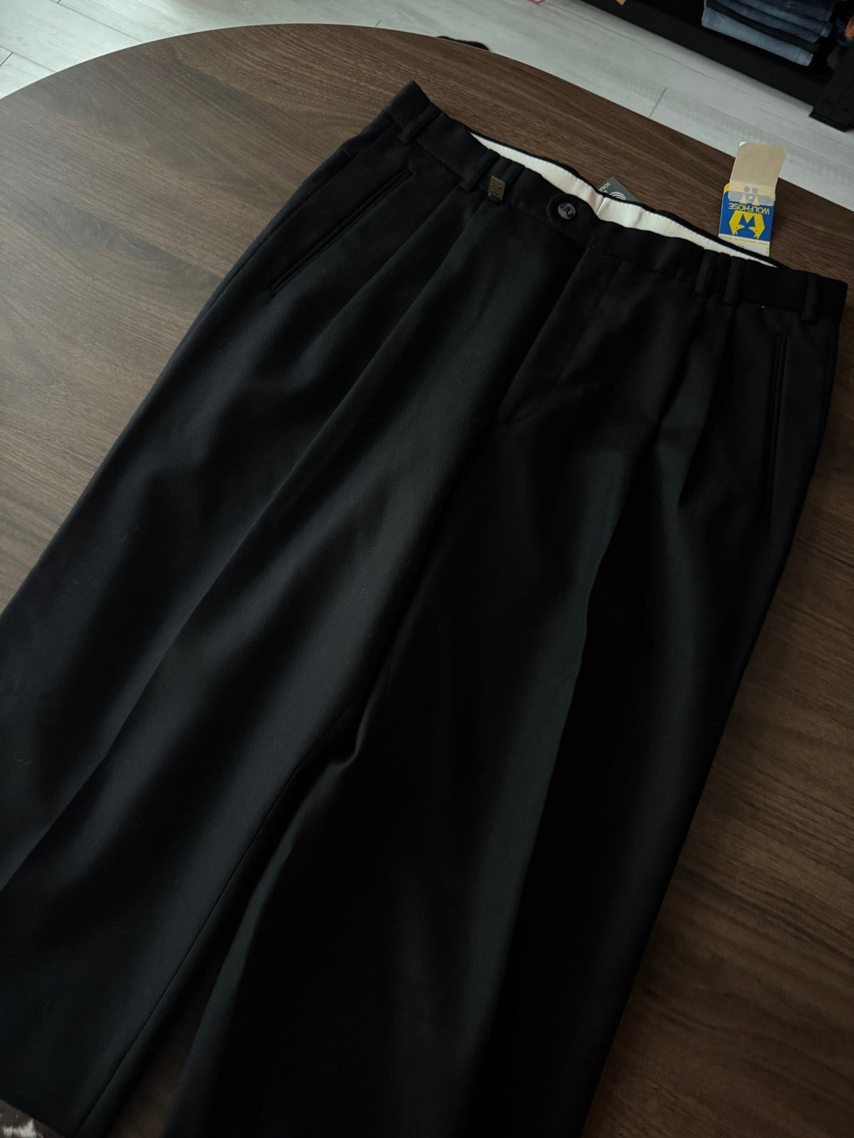 Pantaloni Lână Negri Vintage Bărbați | Pense | EU 50 - anbracaminte