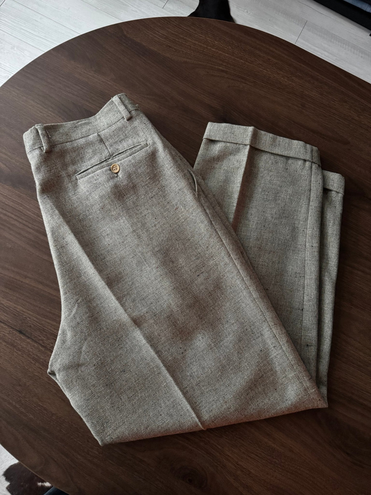 Pantaloni Lână Verde-Gri Vintage Bărbați | Pense | EU 50 - anbracaminte