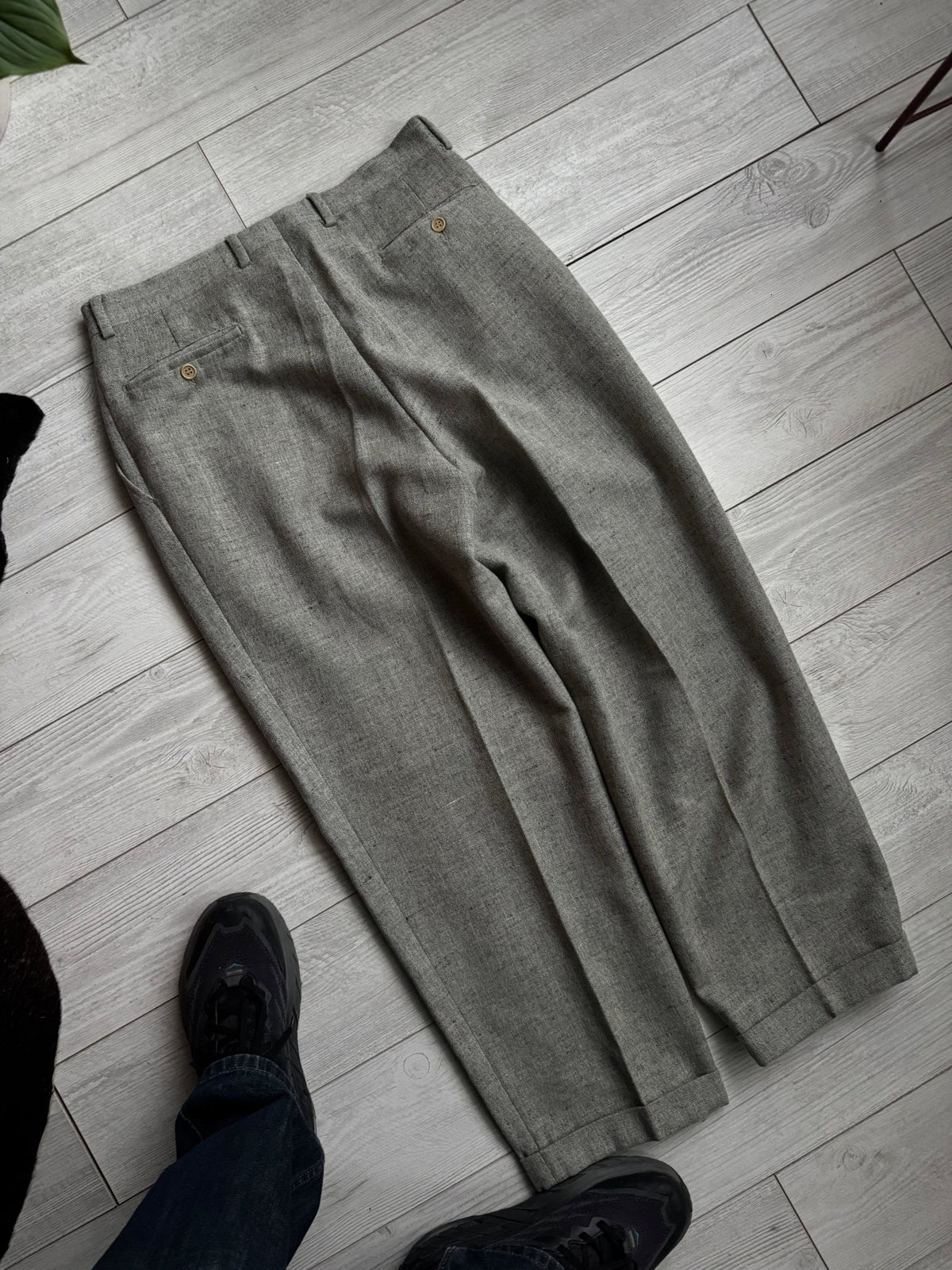 Pantaloni Lână Verde-Gri Vintage Bărbați | Pense | EU 50 - anbracaminte