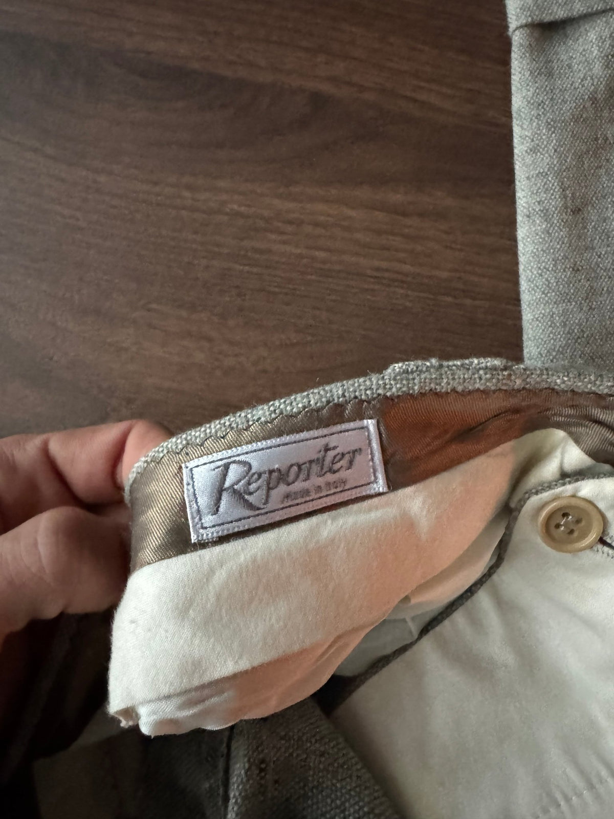Pantaloni Lână Verde-Gri Vintage Bărbați | Pense | EU 50 - anbracaminte