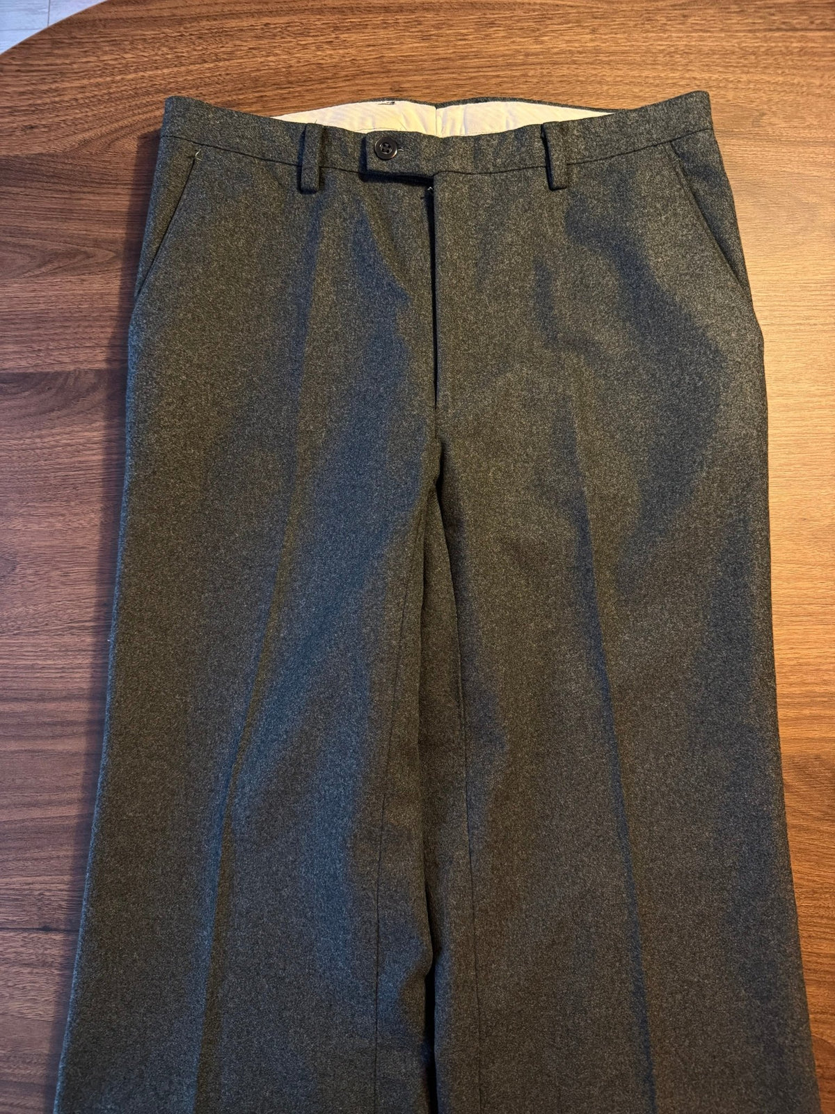 Pantaloni Lână Verde Închis Vintage Bărbați | Bootcut | 50 (L) - anbracaminte