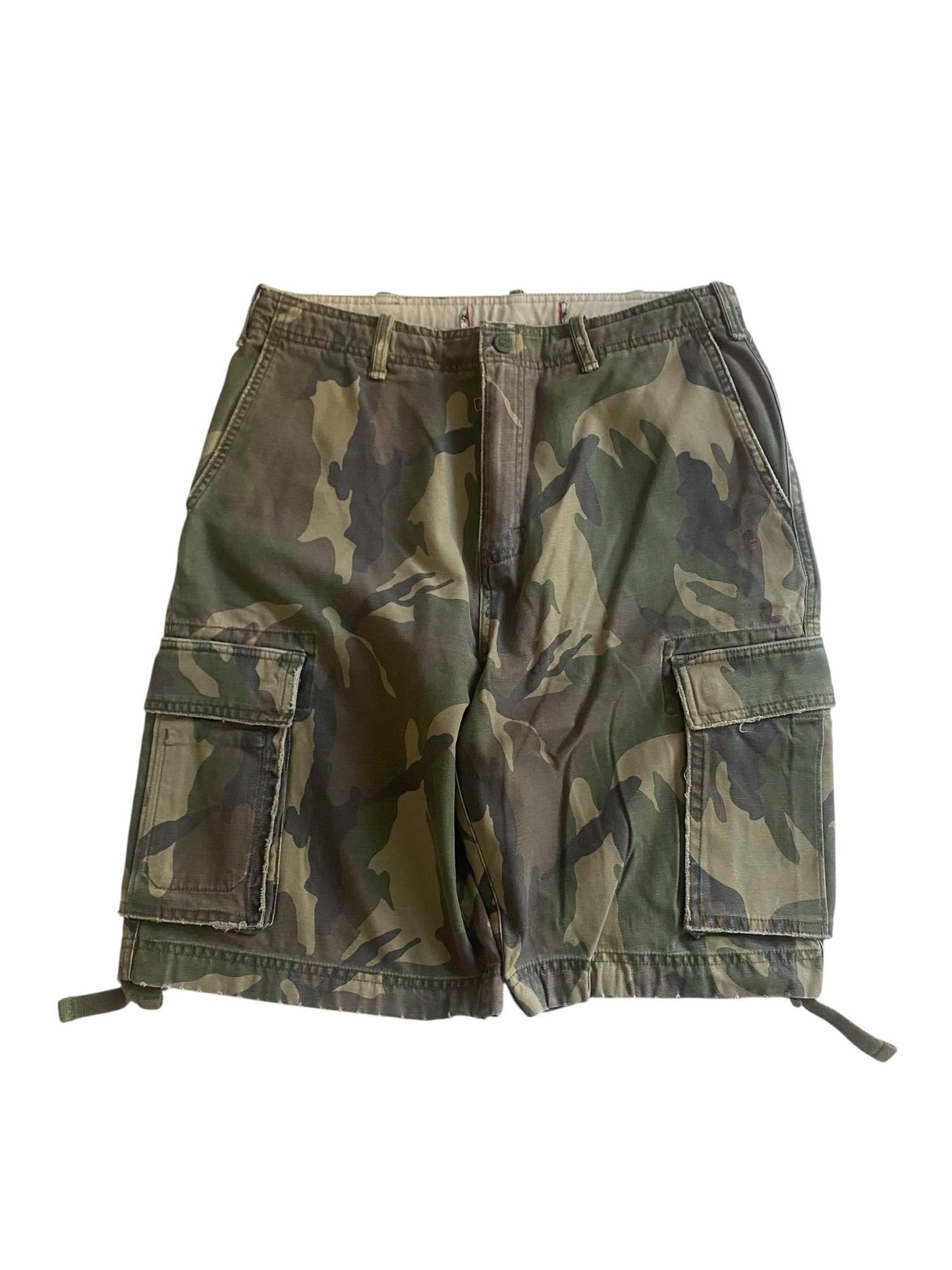 🟤 Pantaloni scurți cargo camuflaj Y2K - mărimea S - anbracaminte