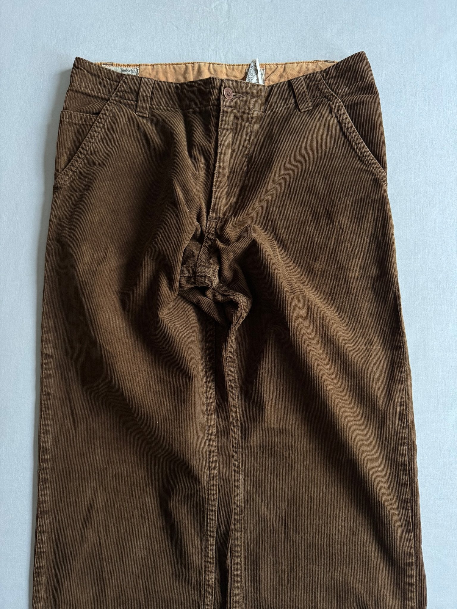 🪵 Pantaloni Timberland din catifea reiată maro închis – Baggy Fit (mărimea US 33) - anbracaminte