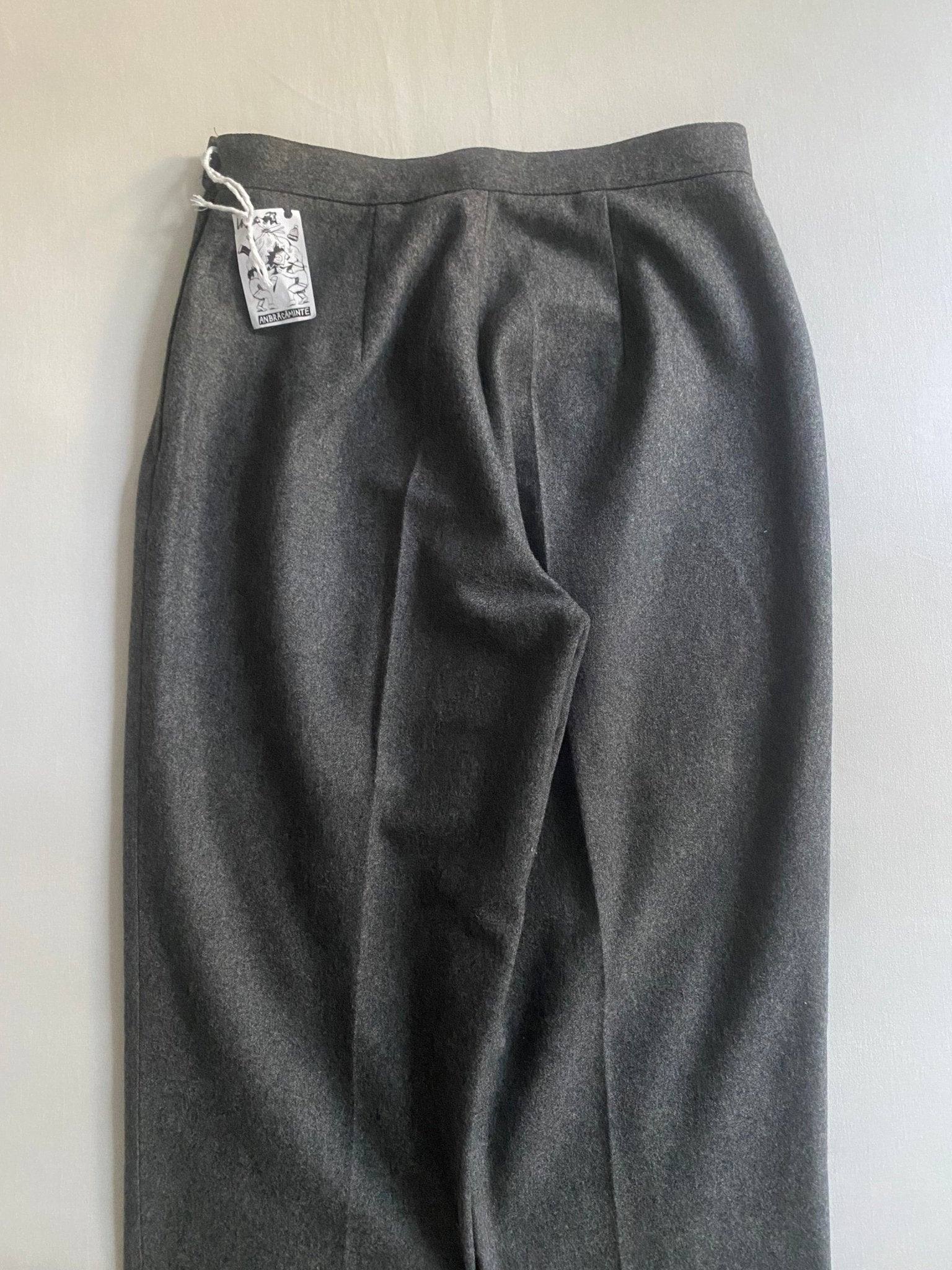 🐑 Pantaloni Vintage Gri Deschis – 100% Lână Virgină – IT 42 (EU 38) - anbracaminte