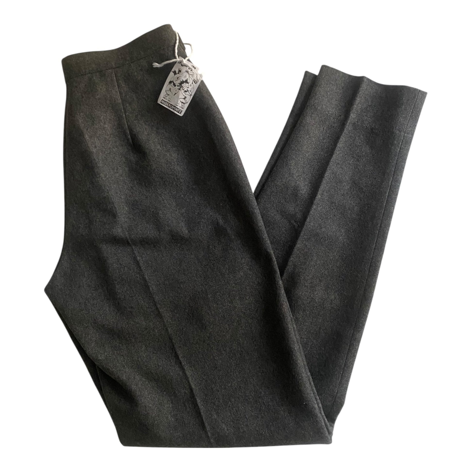 🐑 Pantaloni Vintage Gri Deschis – 100% Lână Virgină – IT 42 (EU 38) - anbracaminte