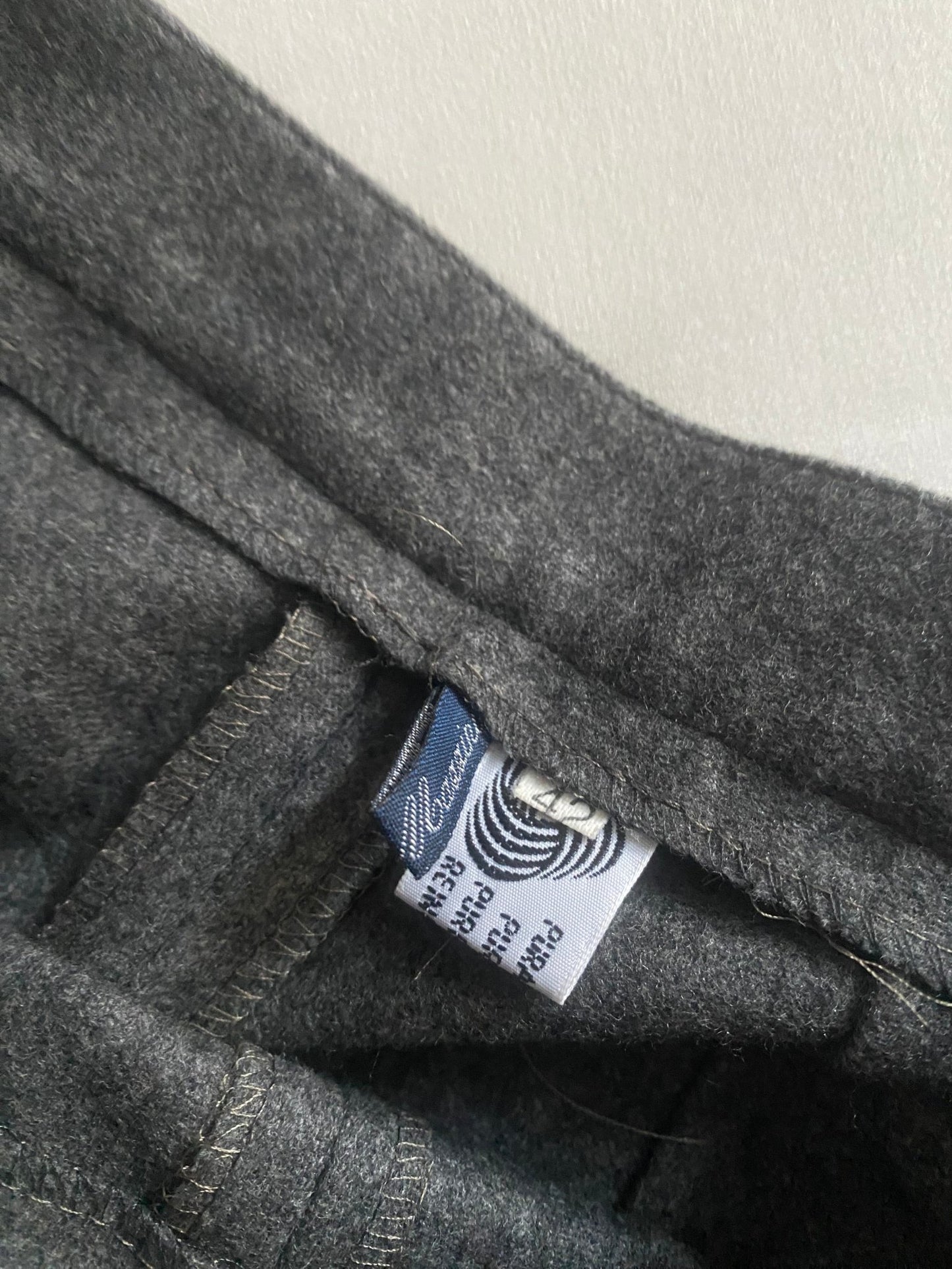 🐑 Pantaloni Vintage Gri Deschis – 100% Lână Virgină – IT 42 (EU 38) - anbracaminte