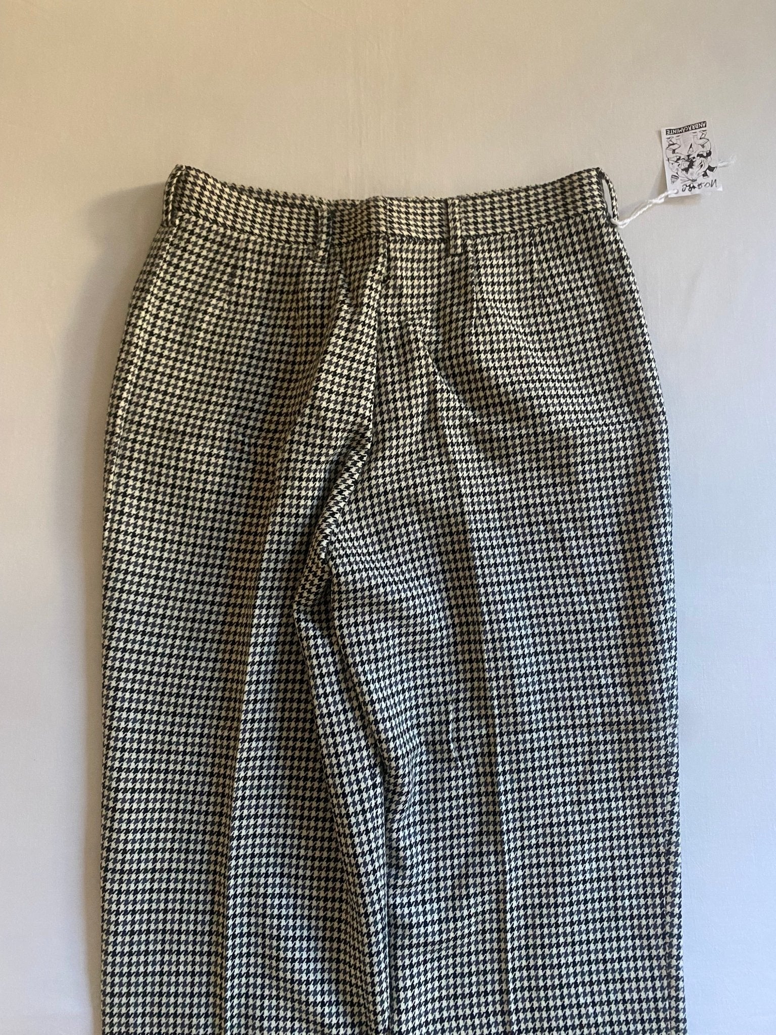 🦓 Pantaloni Vintage – Houndstooth Pattern – 100% Lână – IT 46 (EU 42) – Made in Italy - anbracaminte