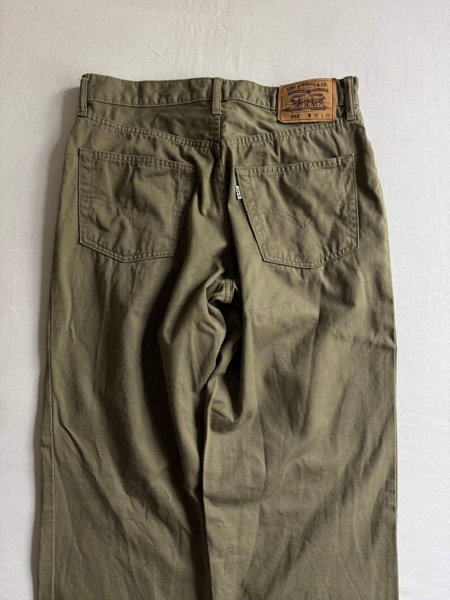🫒 Pantaloni Vintage Levi’s 512 Relaxed Fit Olive – Mărimea W32 L32 - anbracaminte