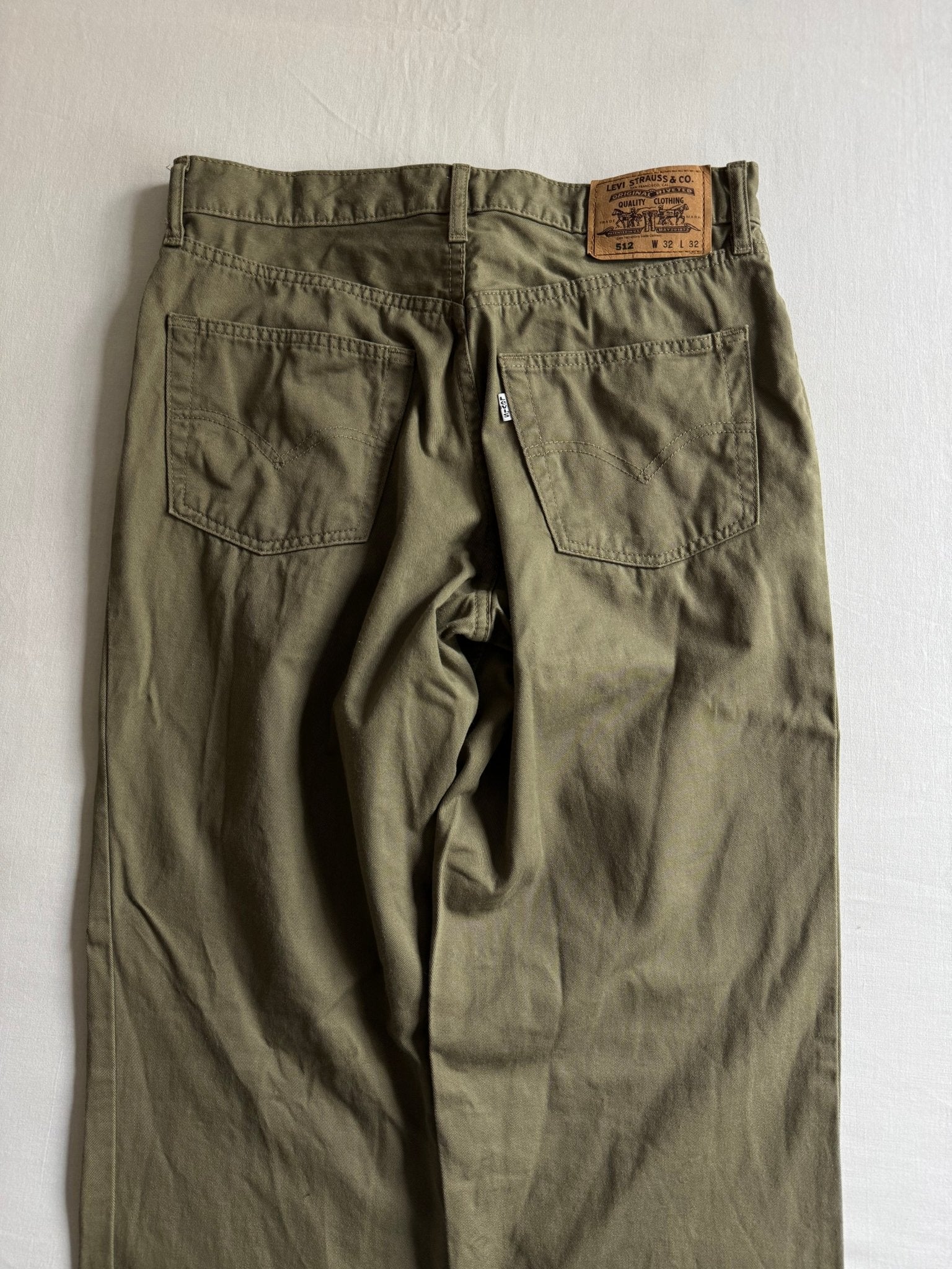 🫒 Pantaloni Vintage Levi’s 512 Relaxed Fit Olive – Mărimea W32 L32 - anbracaminte