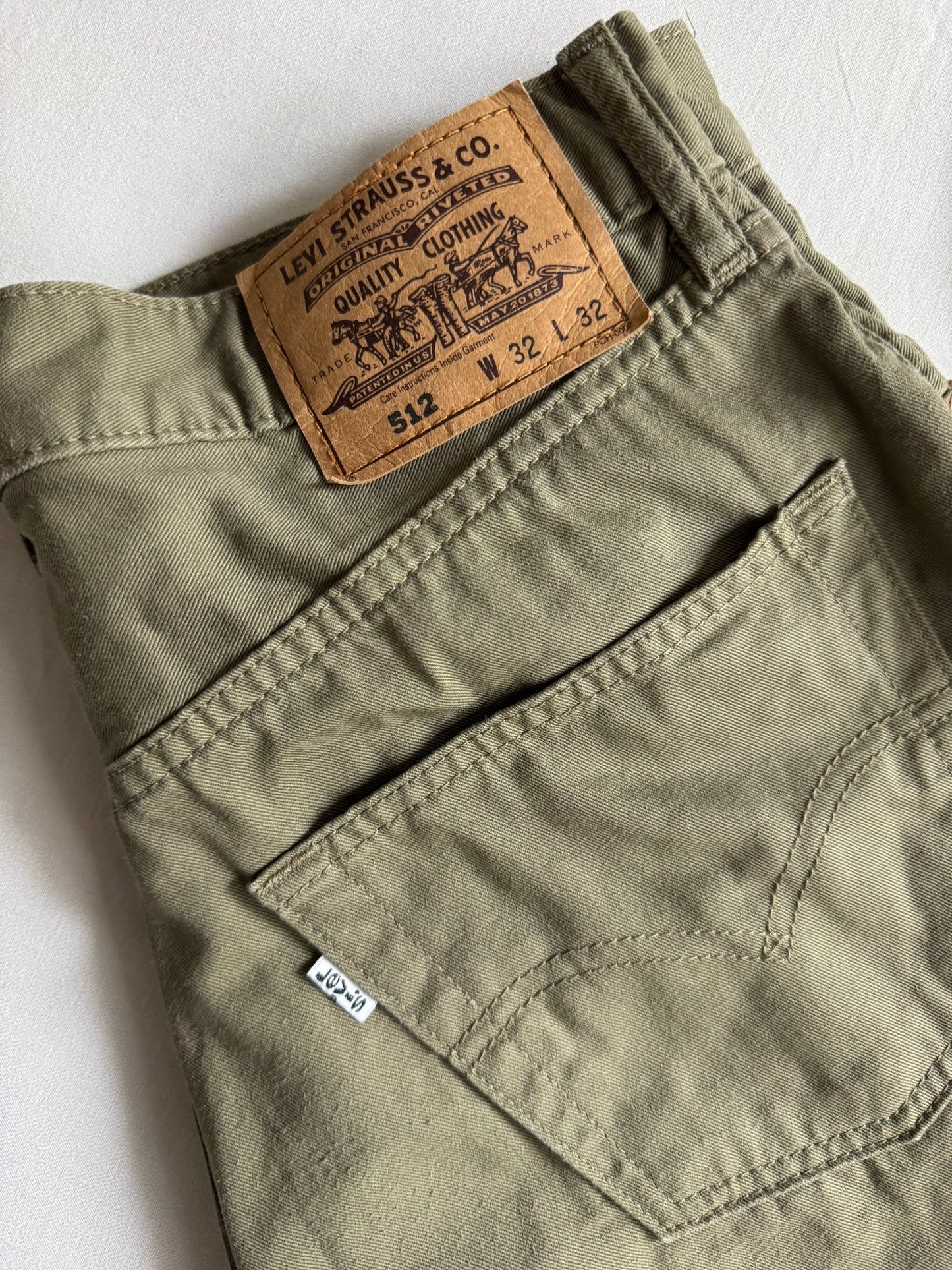 🫒 Pantaloni Vintage Levi’s 512 Relaxed Fit Olive – Mărimea W32 L32 - anbracaminte