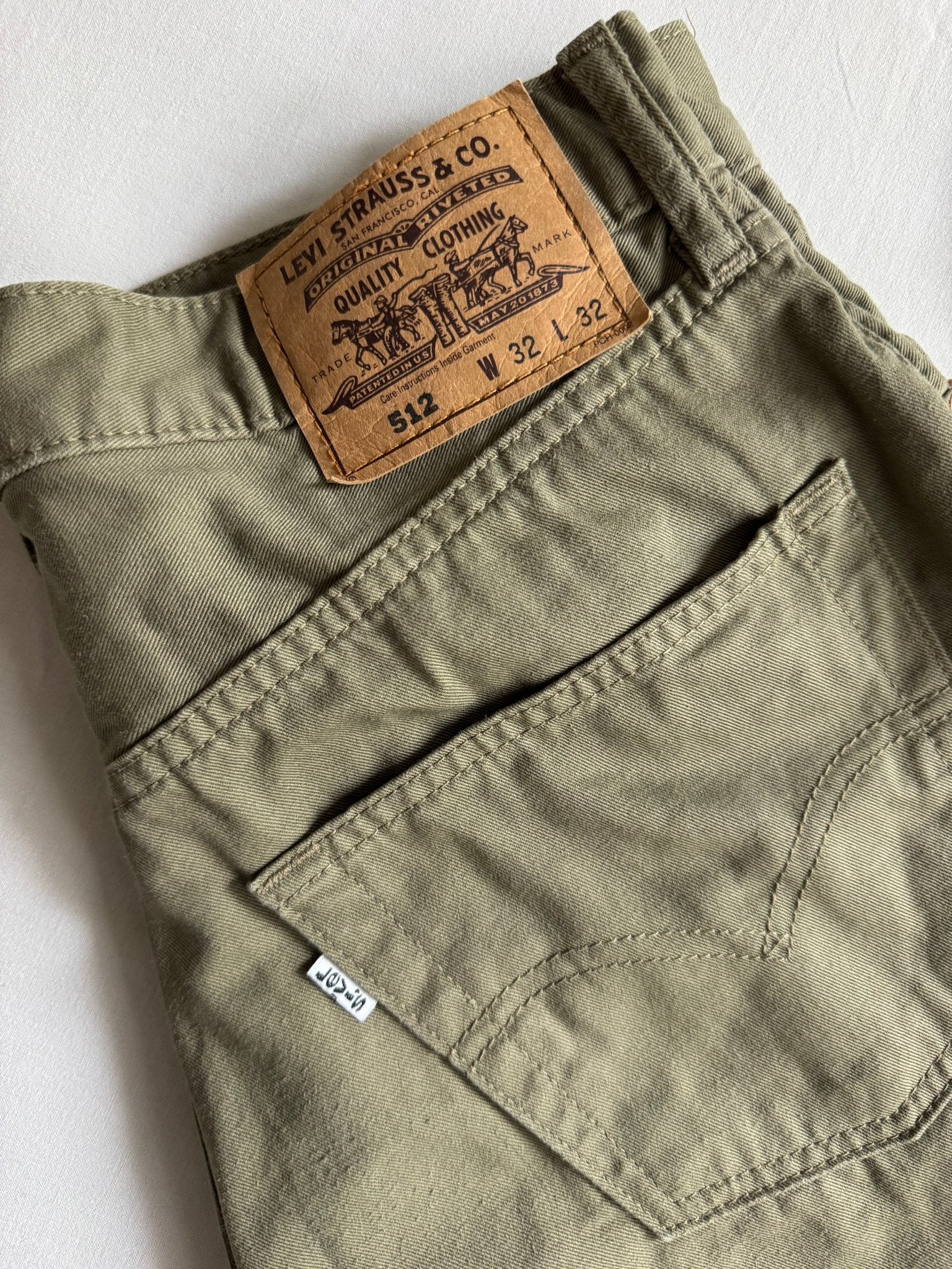 🫒 Pantaloni Vintage Levi’s 512 Relaxed Fit Olive – Mărimea W32 L32 - anbracaminte