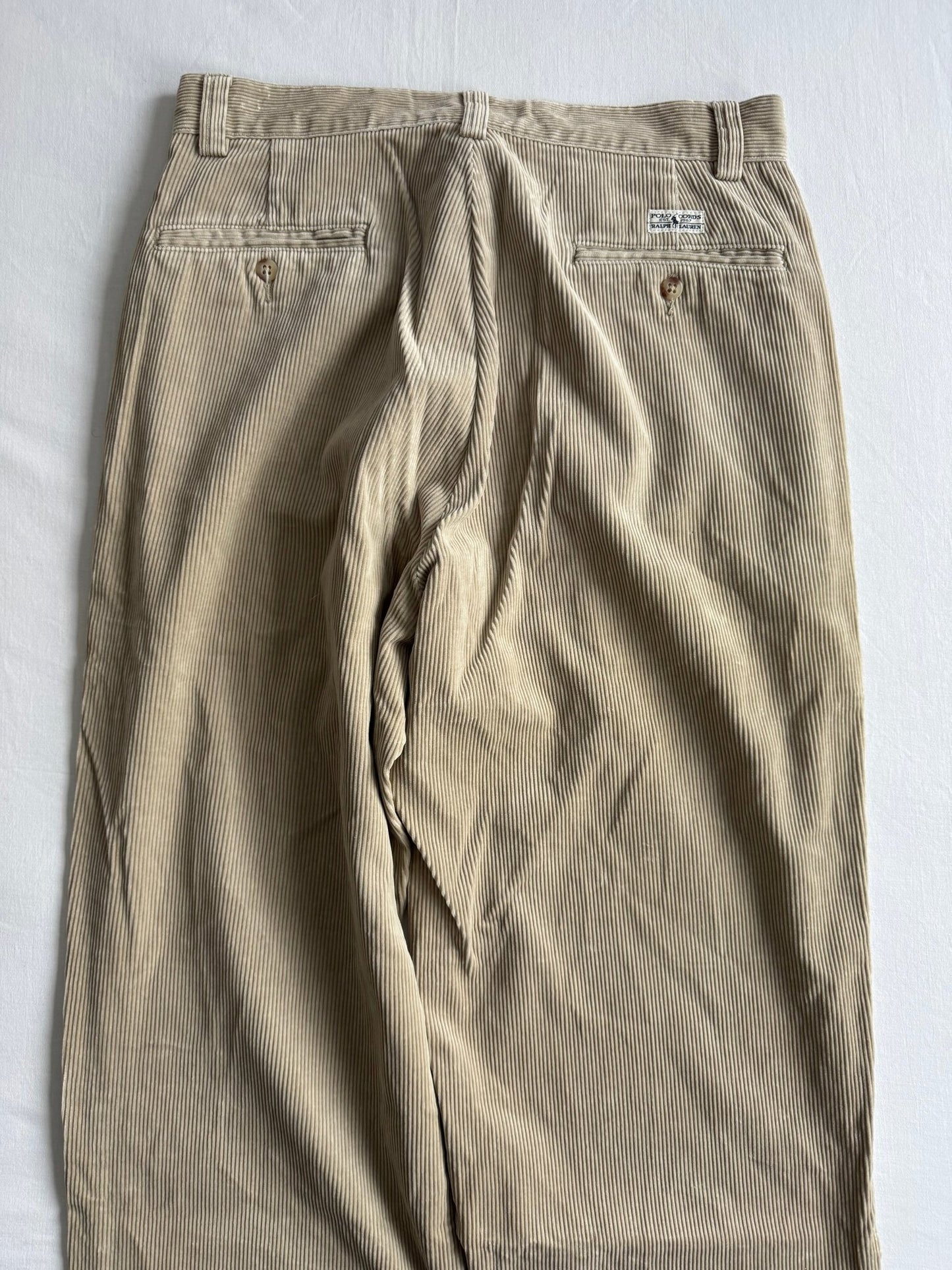 🐴 Pantaloni Vintage Ralph Lauren din Catifea Reiată Bej – W31 L32 - anbracaminte