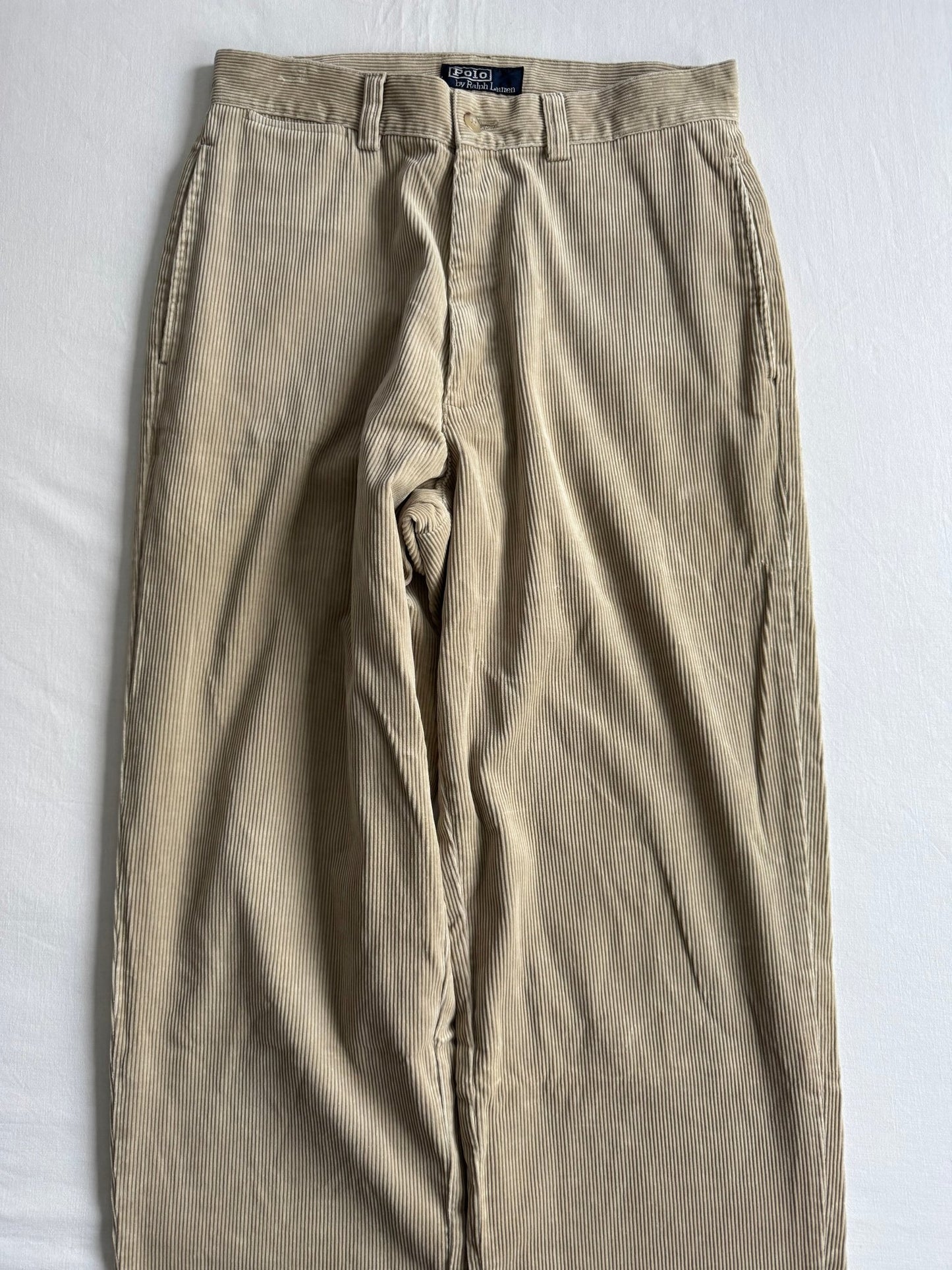 🐴 Pantaloni Vintage Ralph Lauren din Catifea Reiată Bej – W31 L32 - anbracaminte