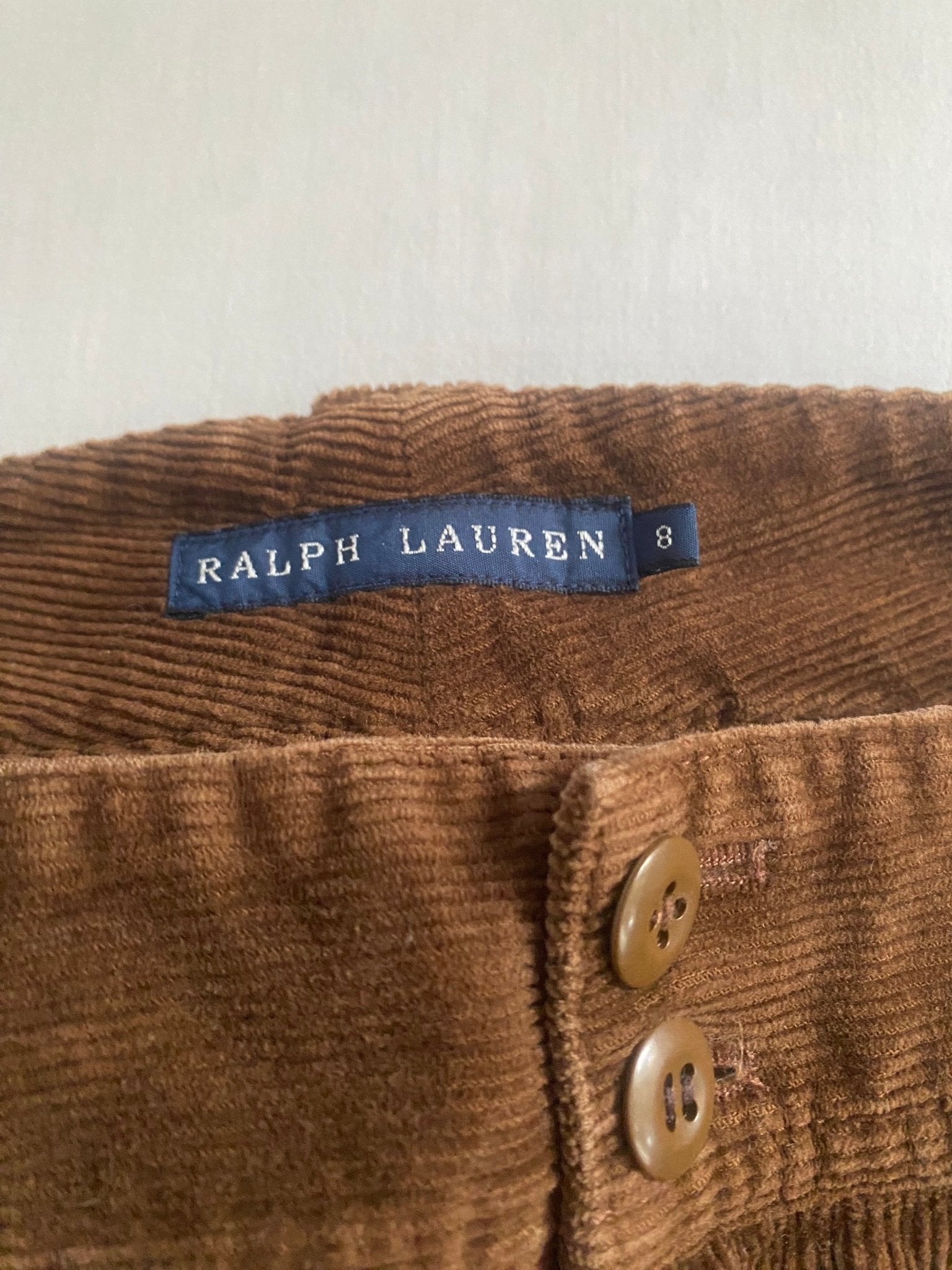 Pantaloni vintage Ralph Lauren pentru femei, cargo din catifea maro tehnică 🍂 - anbracaminte