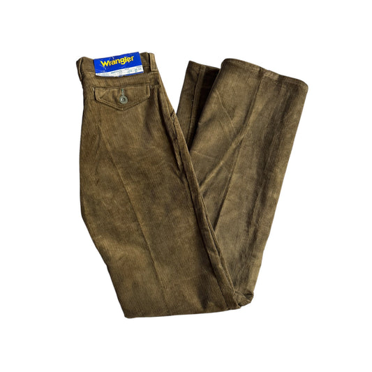 🤠 Pantaloni Wrangler Deadstock din Catifea (Corduroy) – Vintage 70’s – Olive Brown - anbracaminte