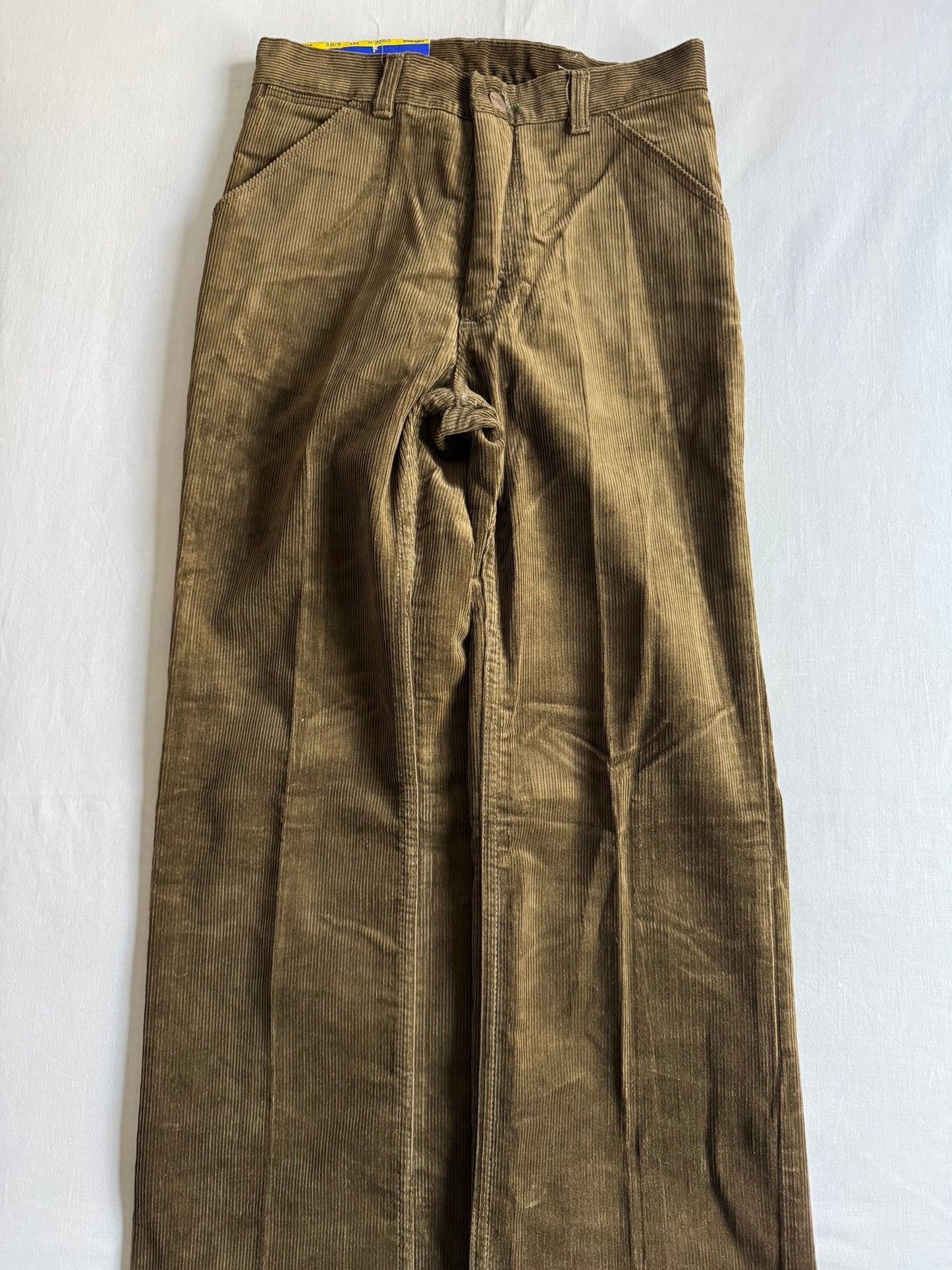 🤠 Pantaloni Wrangler Deadstock din Catifea (Corduroy) – Vintage 70’s – Olive Brown - anbracaminte