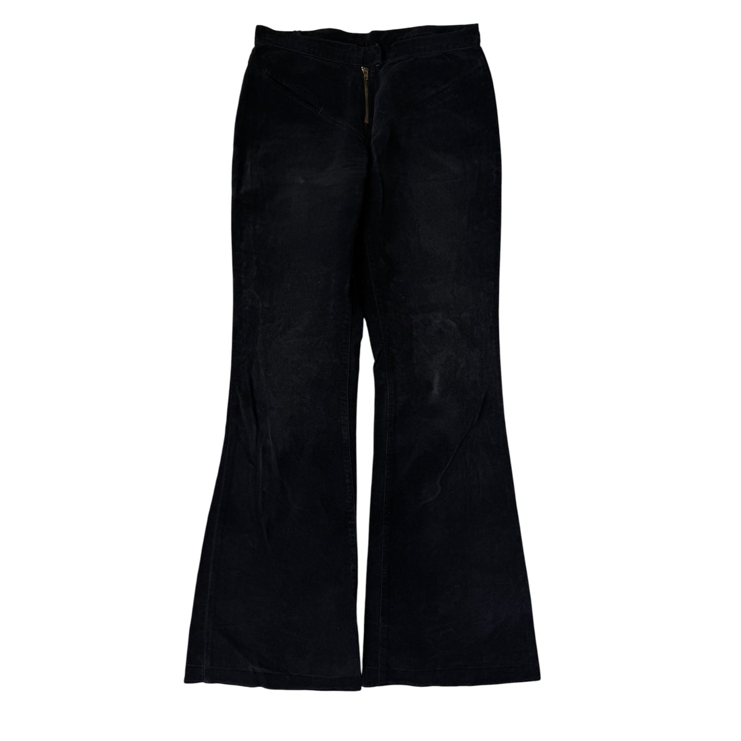 🐈‍⬛ Pantaloni Y2K Black Corduroy Flared – US 26 Damă - anbracaminte