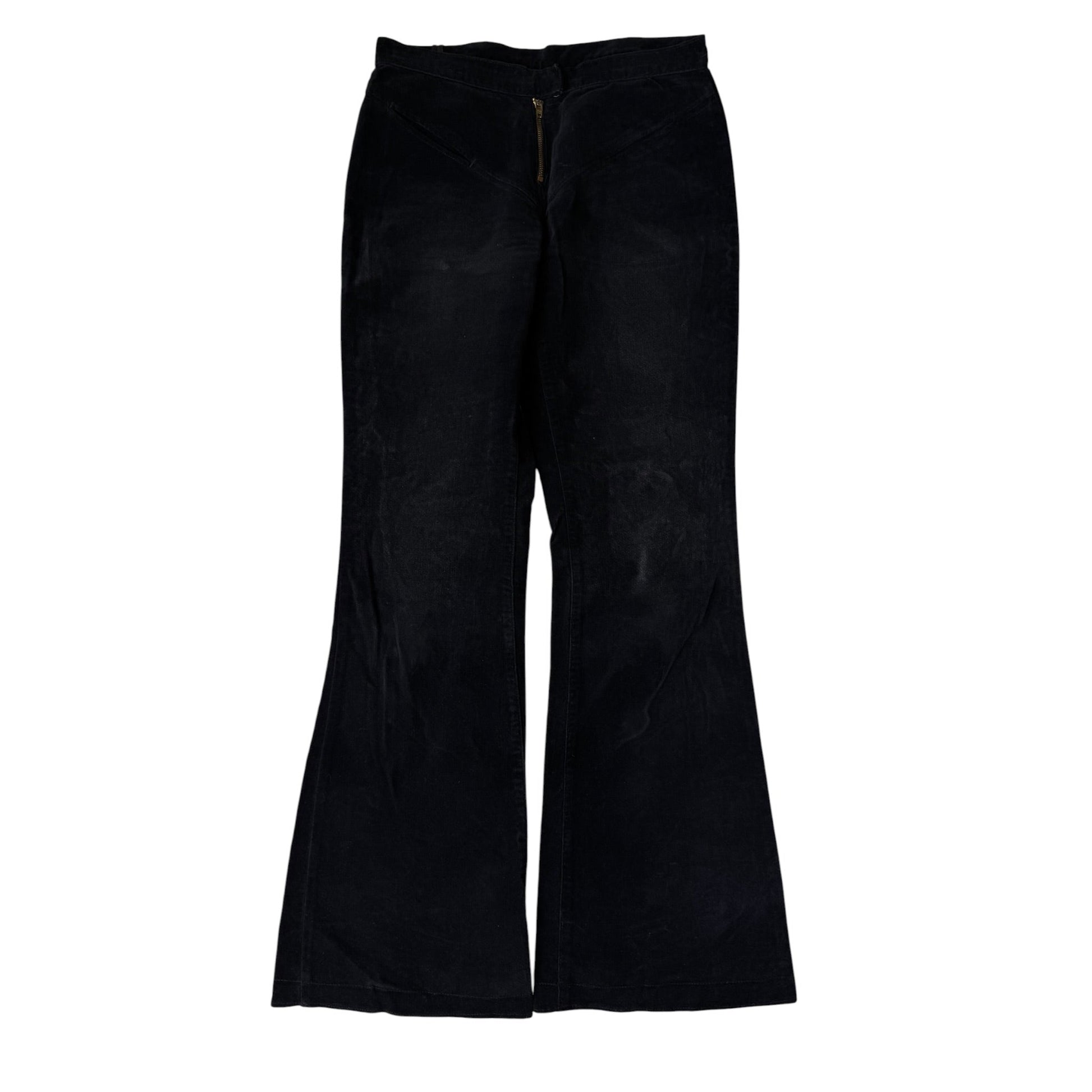🐈‍⬛ Pantaloni Y2K Black Corduroy Flared – US 26 Damă - anbracaminte