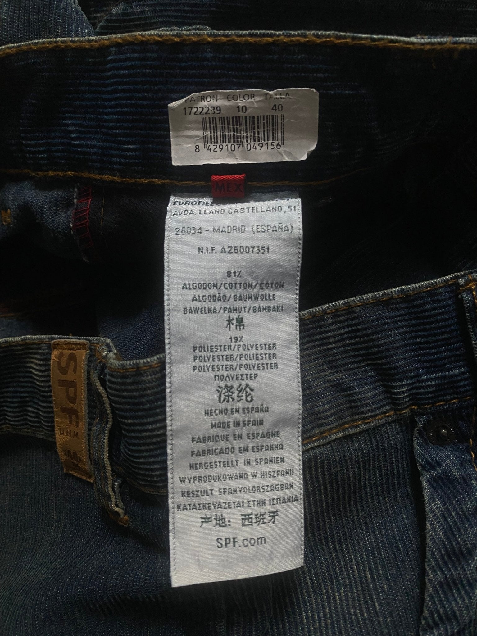 Pantaloni Y2K Corduroy – Dirty Denim Effect – Baggy Fit – US 31 / EU 40 - anbracaminte