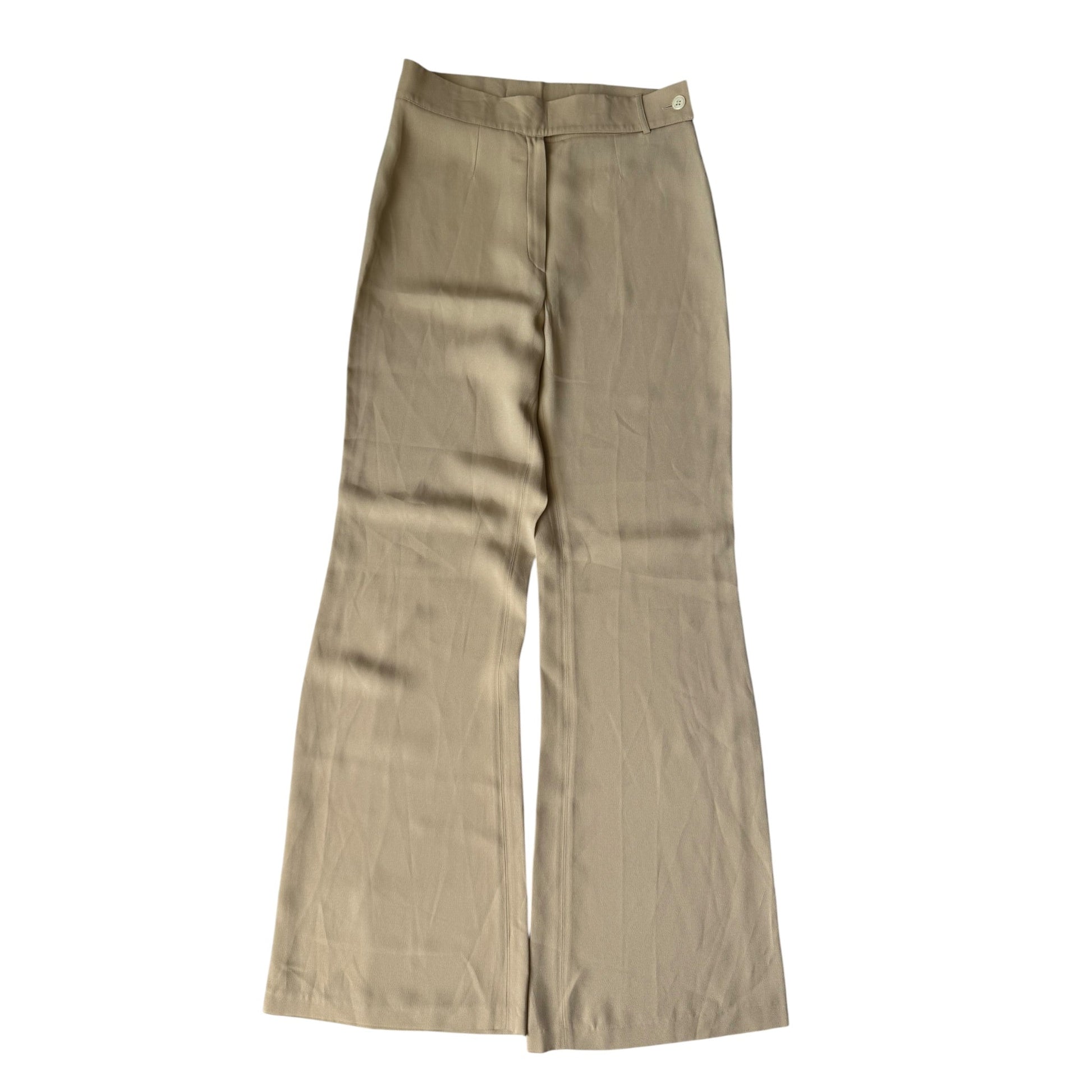 🍨 Pantaloni Y2K Crem Flared – IT 42 Damă (S/M) – Made in Italy - anbracaminte