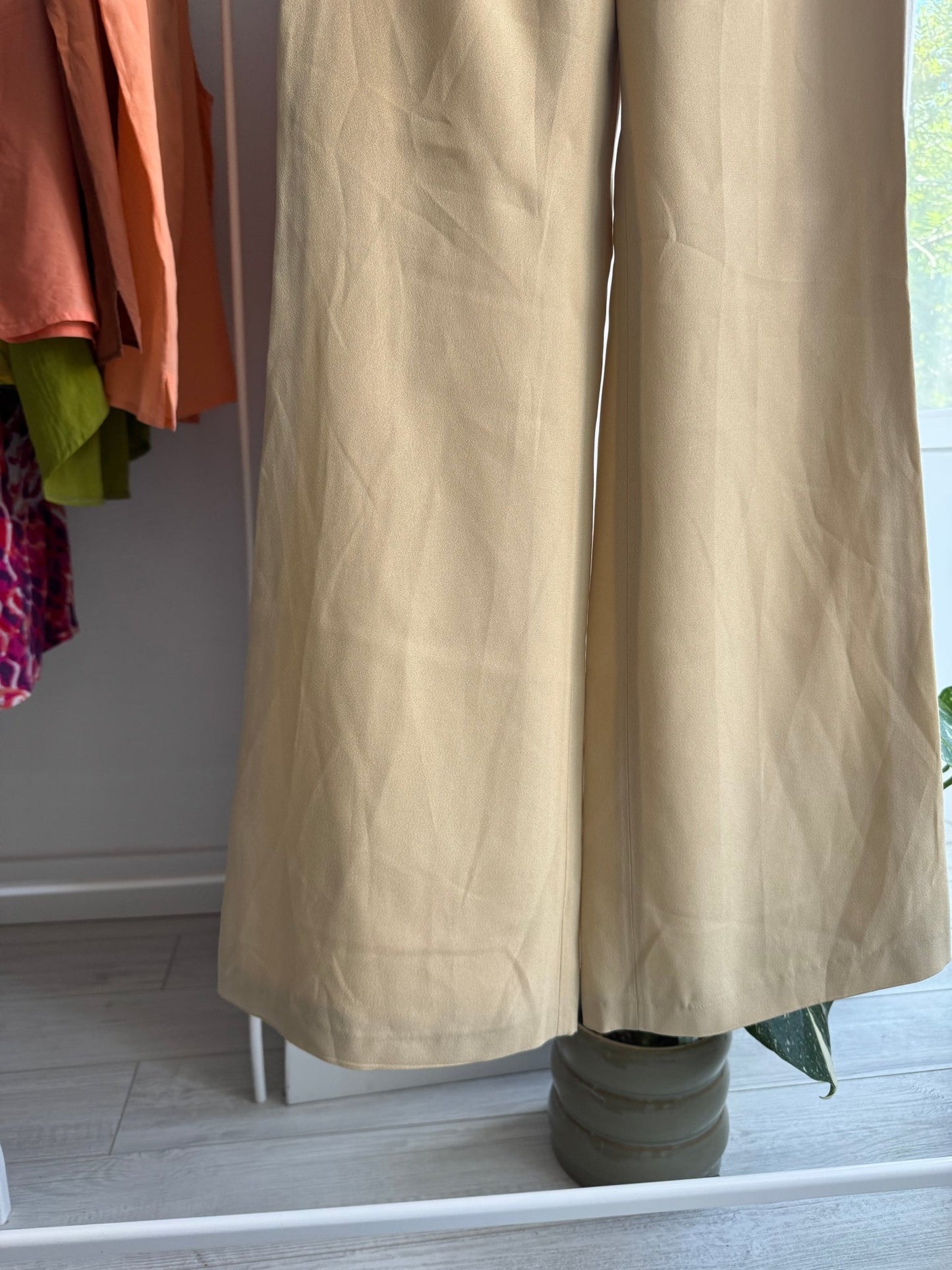 🍨 Pantaloni Y2K Crem Flared – IT 42 Damă (S/M) – Made in Italy - anbracaminte