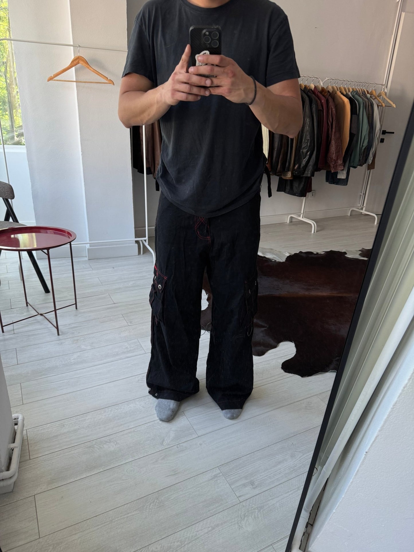 🖤 Pantaloni Y2K Criminal Damage Baggy Rave Trousers – W32 (Adjustable) - anbracaminte