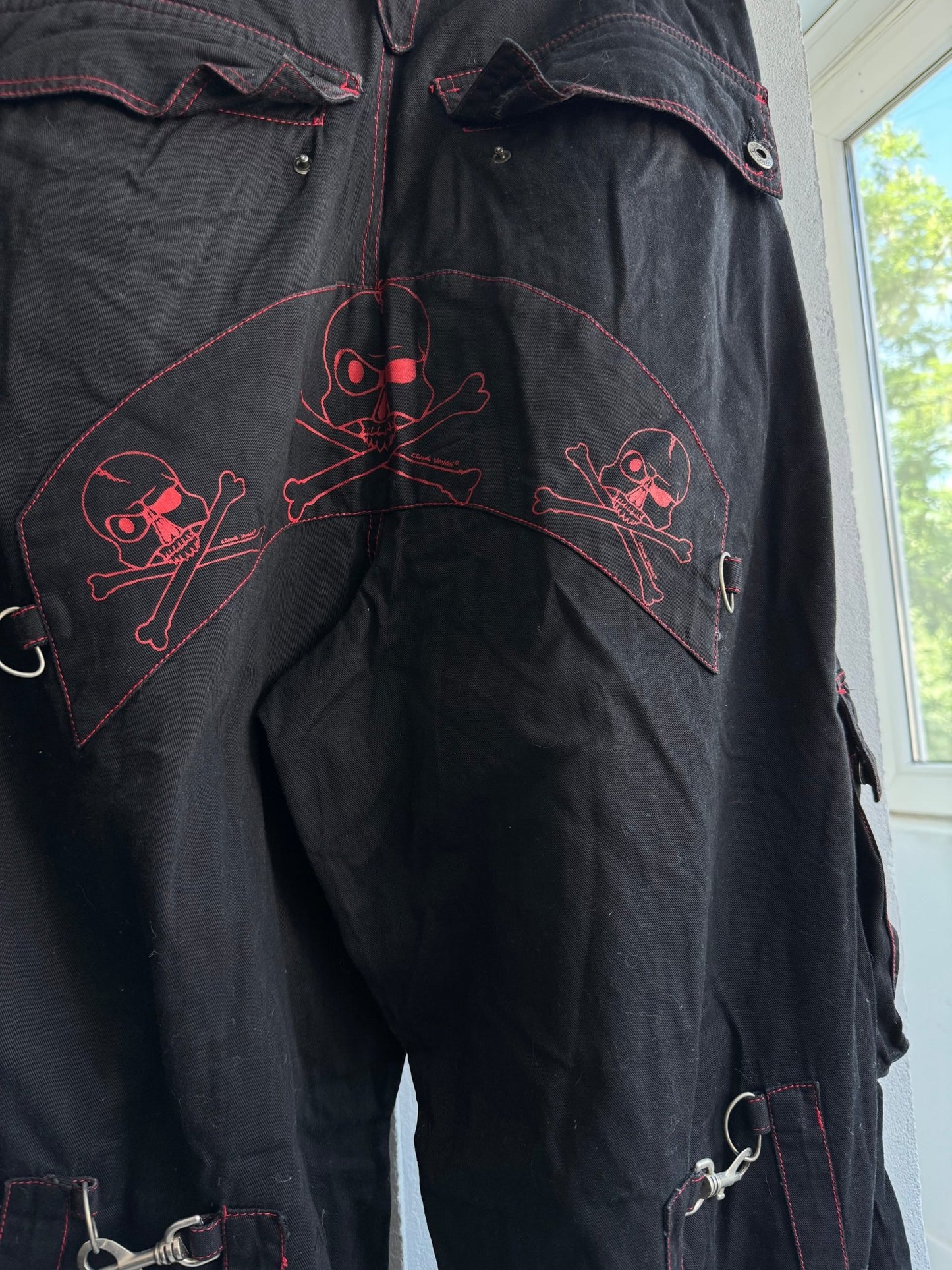 🖤 Pantaloni Y2K Criminal Damage Baggy Rave Trousers – W32 (Adjustable) - anbracaminte