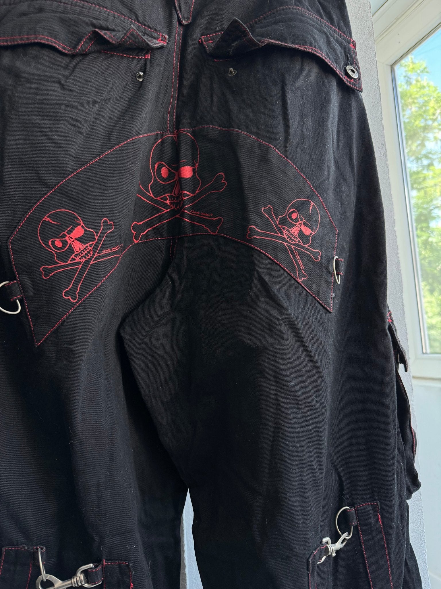 🖤 Pantaloni Y2K Criminal Damage Baggy Rave Trousers – W32 (Adjustable) - anbracaminte