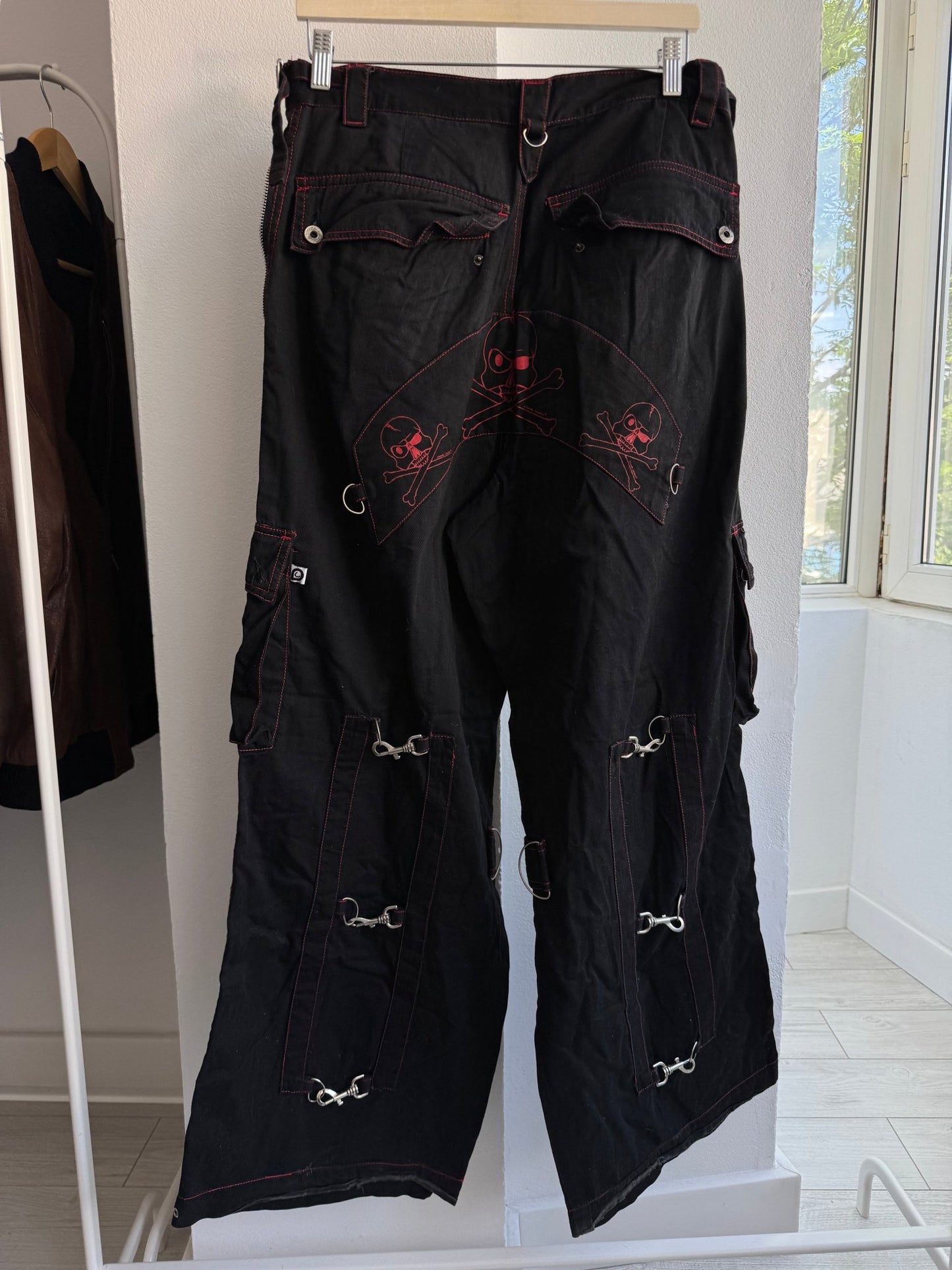 🖤 Pantaloni Y2K Criminal Damage Baggy Rave Trousers – W32 (Adjustable) - anbracaminte