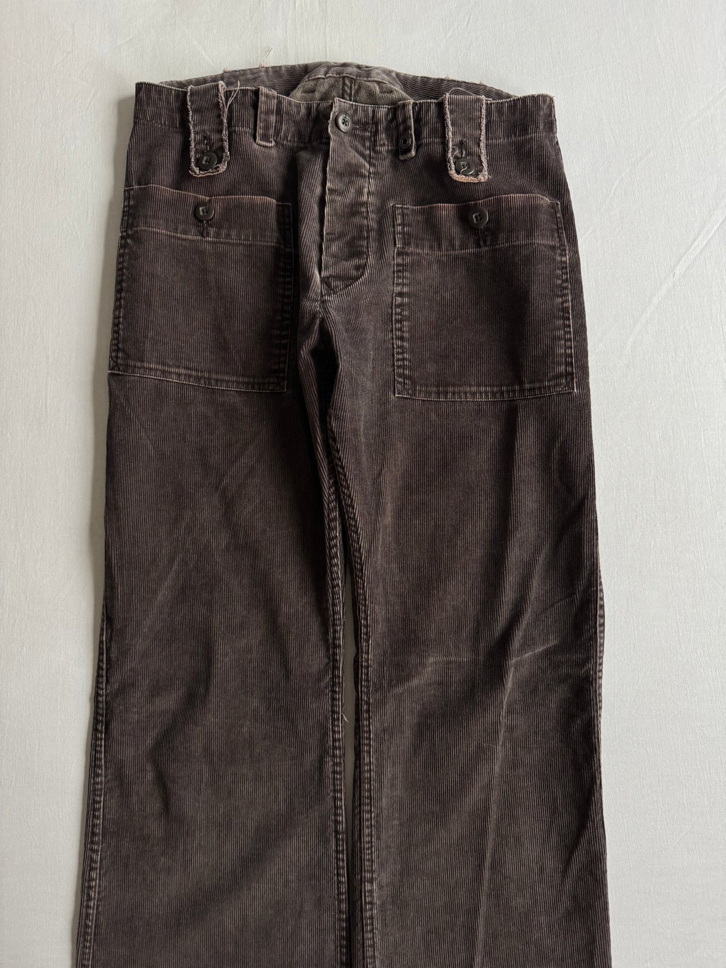 🪵 ⛽️ Pantaloni Y2K Damă Diesel Bootcut din Catifea Maro – US 29 - anbracaminte