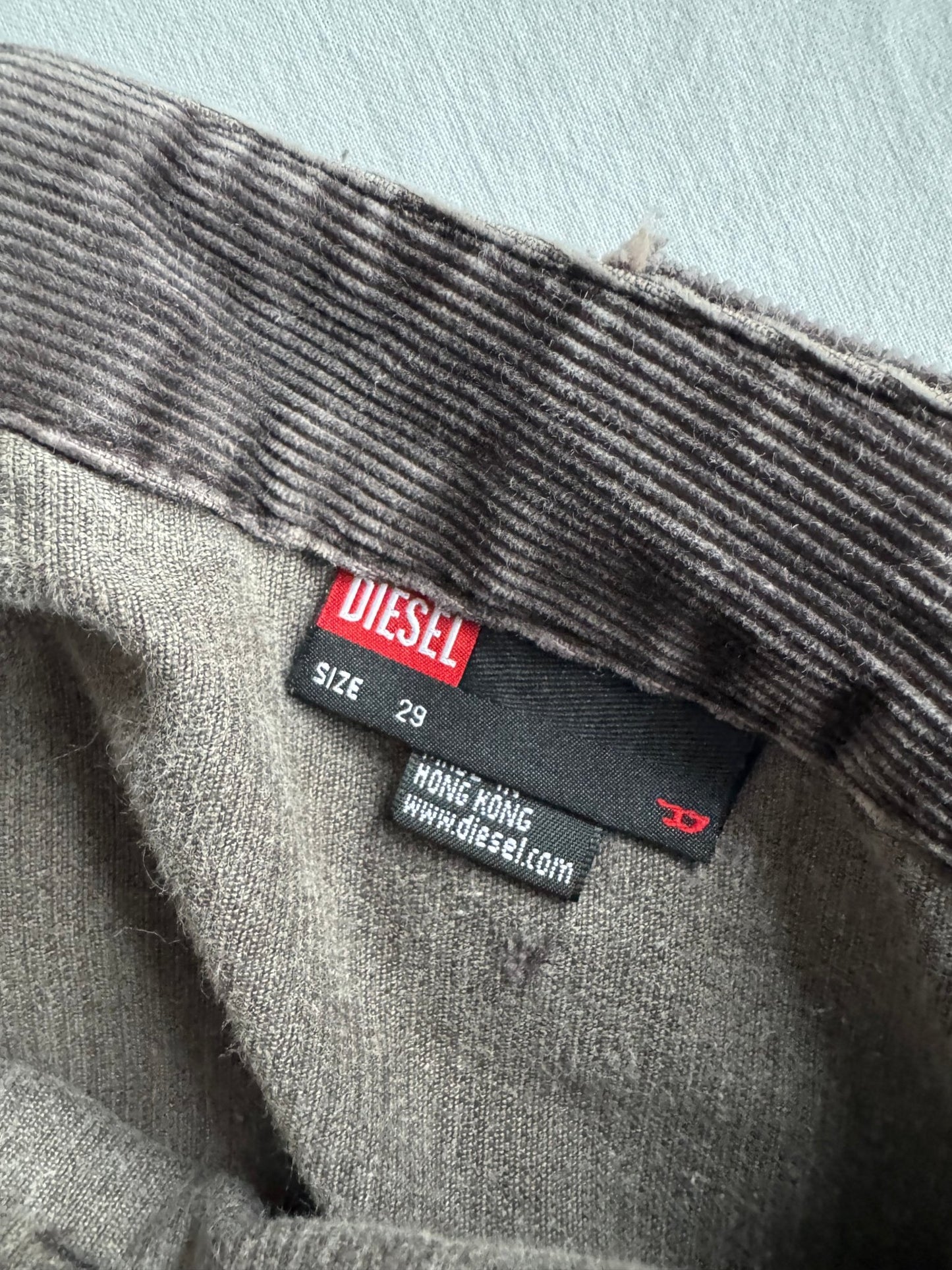 🪵 ⛽️ Pantaloni Y2K Damă Diesel Bootcut din Catifea Maro – US 29 - anbracaminte