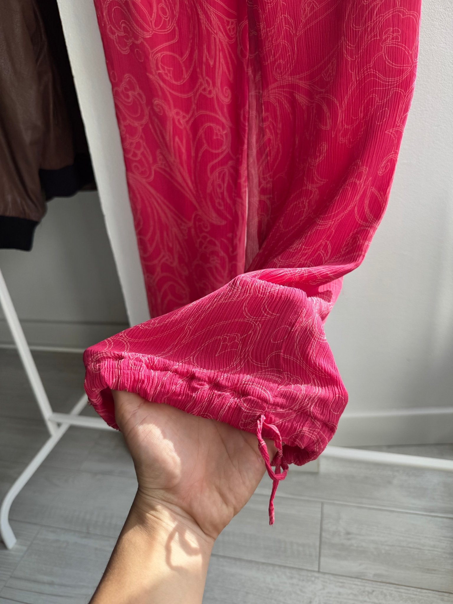 💗 Pantaloni Y2K de Vară Blunauta Pink din Matase – IT 44 (M/L Dama) – Made in Italy - anbracaminte