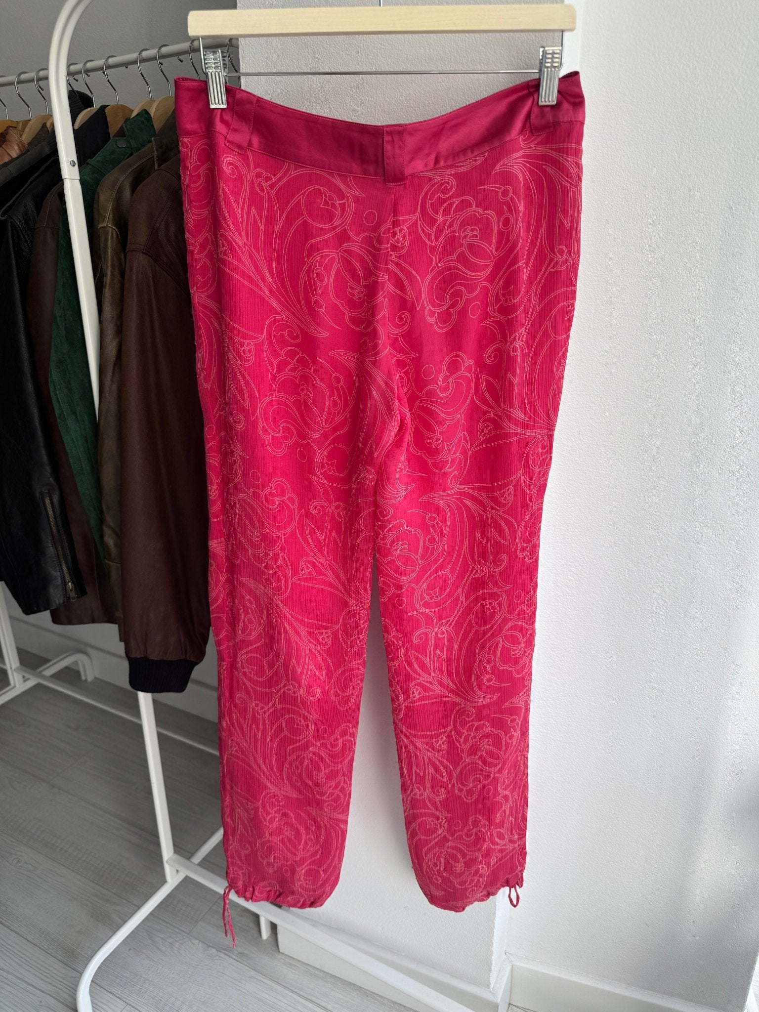 💗 Pantaloni Y2K de Vară Blunauta Pink din Matase – IT 44 (M/L Dama) – Made in Italy - anbracaminte