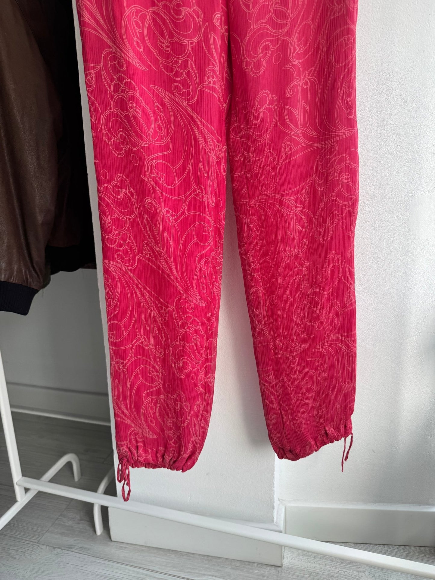 💗 Pantaloni Y2K de Vară Blunauta Pink din Matase – IT 44 (M/L Dama) – Made in Italy - anbracaminte