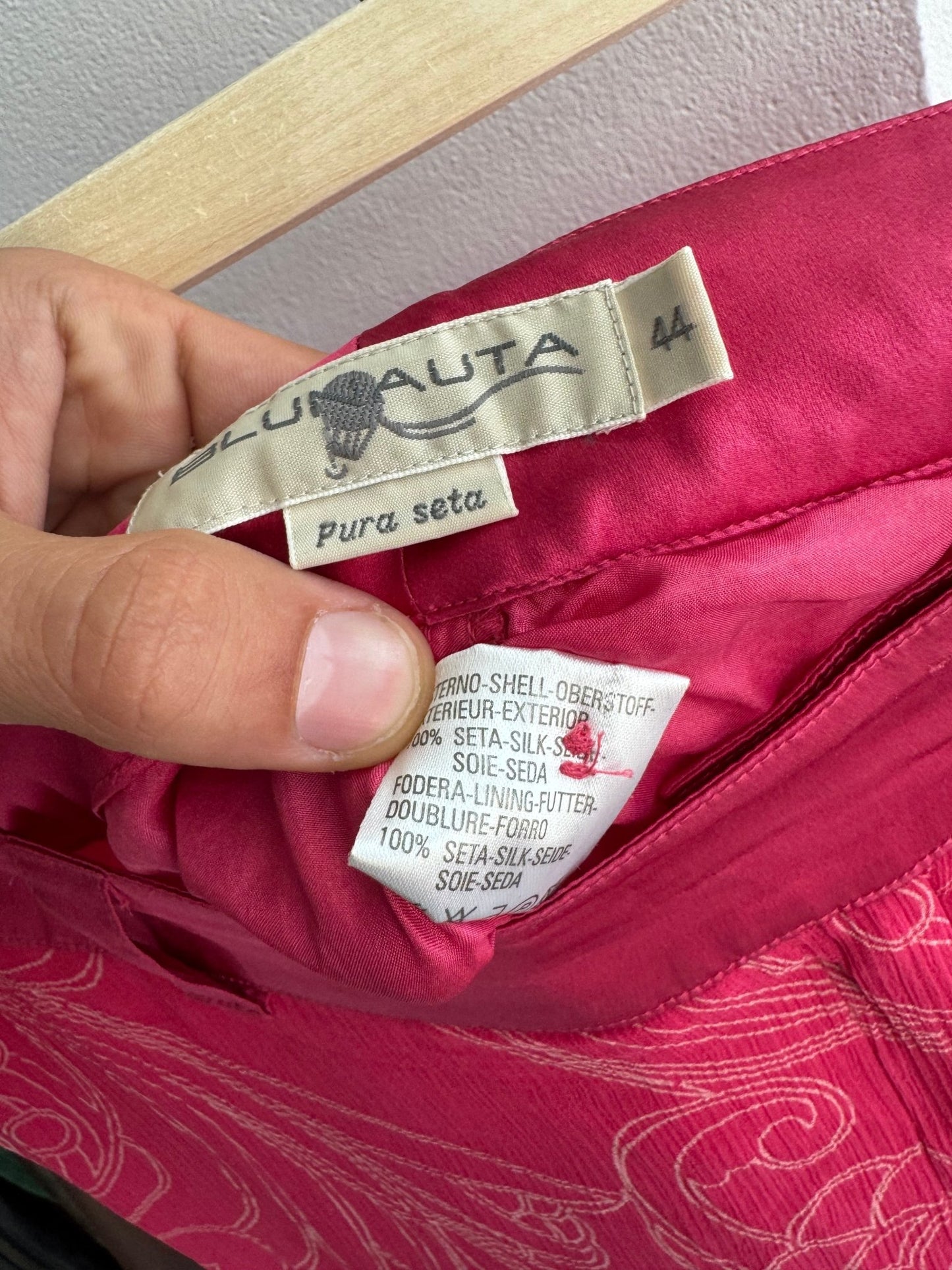 💗 Pantaloni Y2K de Vară Blunauta Pink din Matase – IT 44 (M/L Dama) – Made in Italy - anbracaminte
