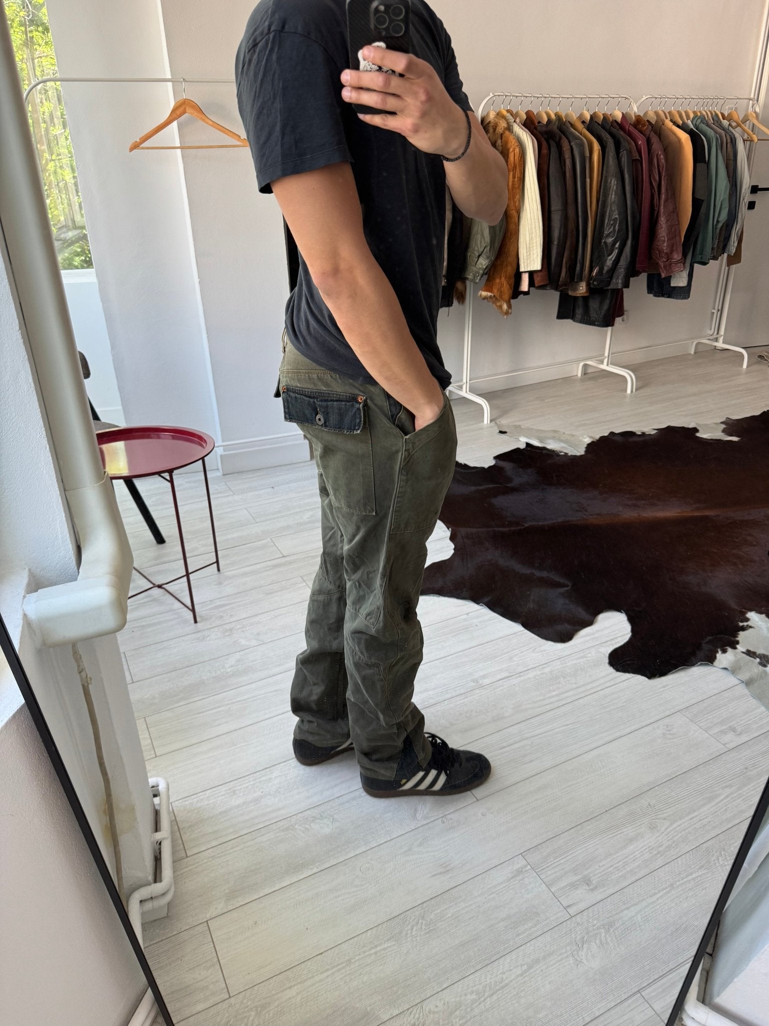 🪖 Pantaloni Y2K Energie Dark Green Fatigue / Utility – W33 – Made in Italy - anbracaminte