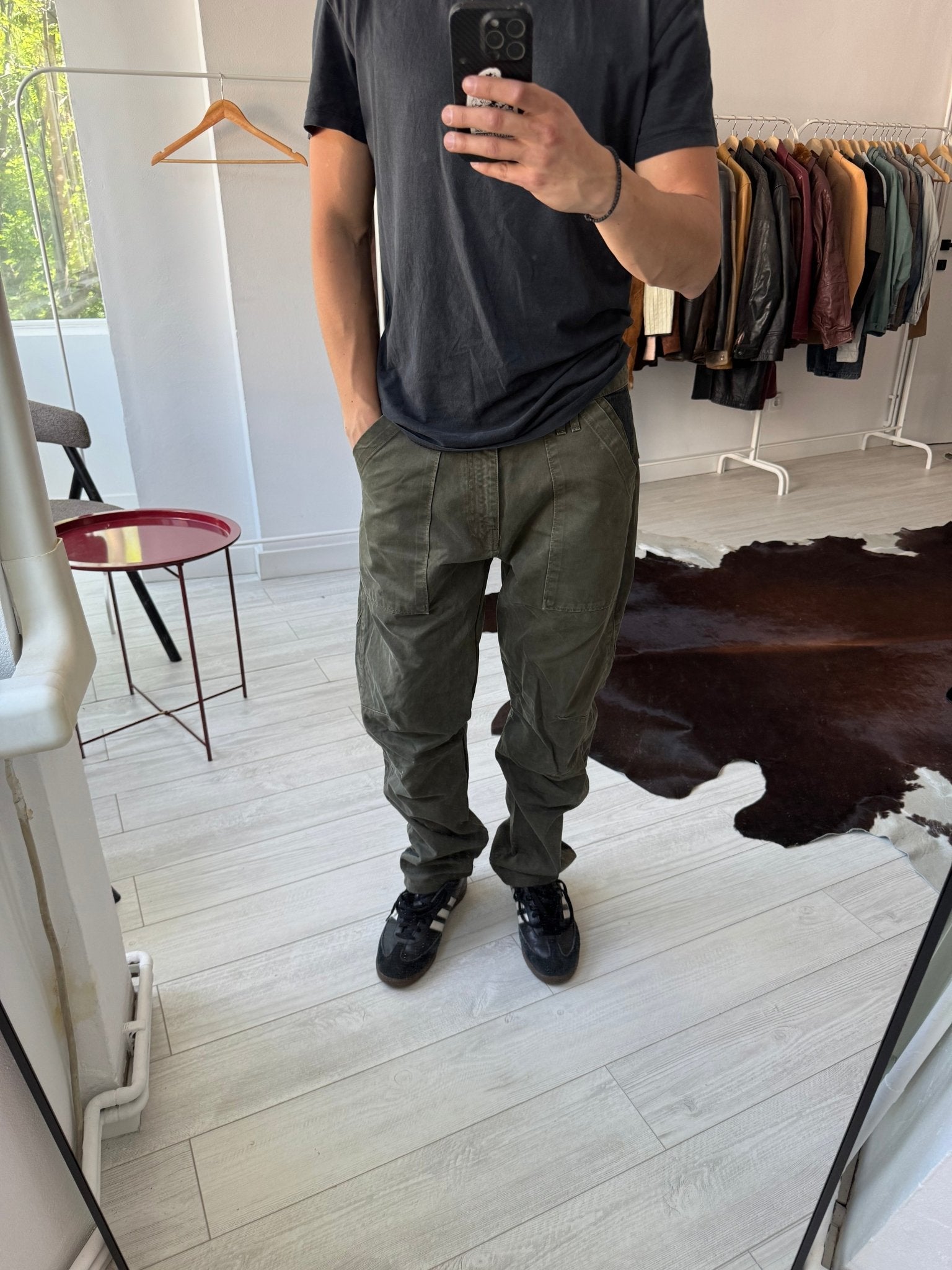 🪖 Pantaloni Y2K Energie Dark Green Fatigue / Utility – W33 – Made in Italy - anbracaminte