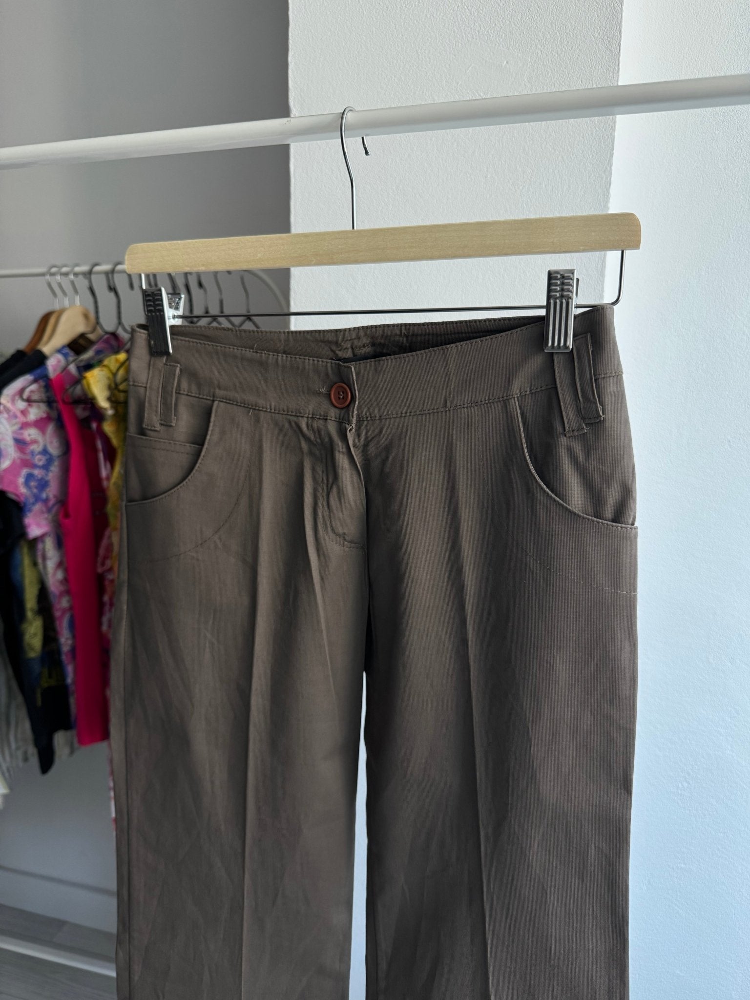 🪵 Pantaloni Y2K Flared – S Damă - anbracaminte