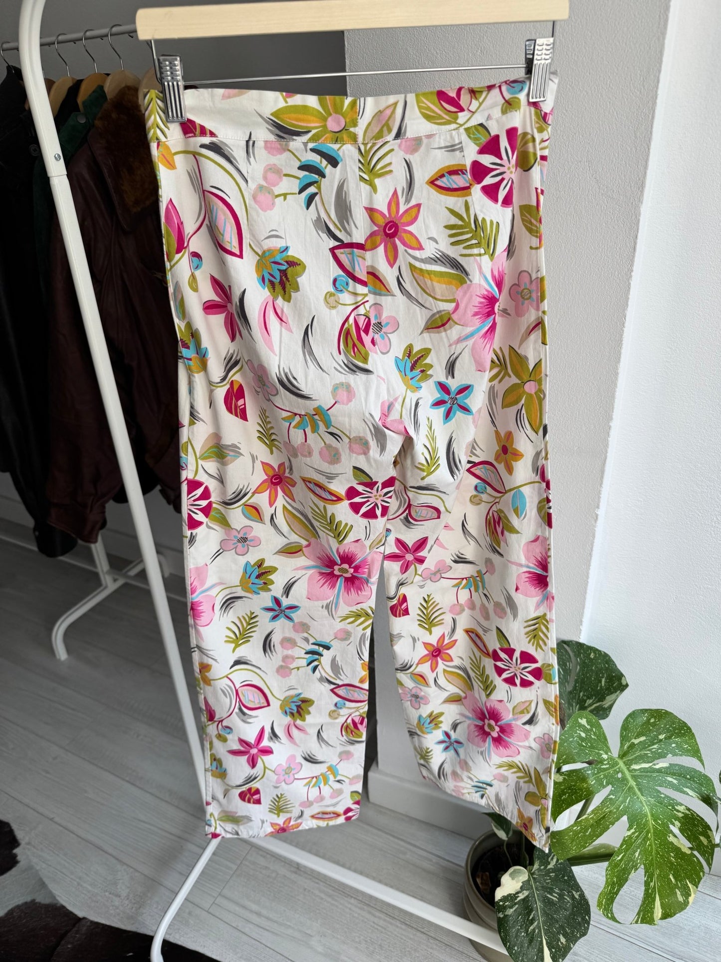 🌷 Pantaloni Y2K Floral Printed – L Damă – Made in Italy - anbracaminte