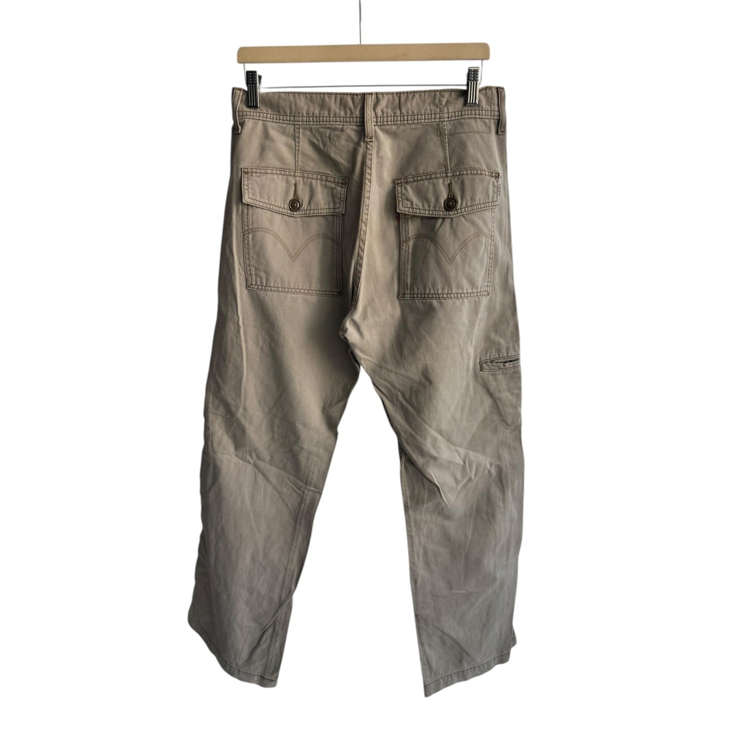 🔨 Pantaloni Y2K Levi’s Workwear Carpenter Crem – W31 x L32 | Baggy Bootcut - anbracaminte