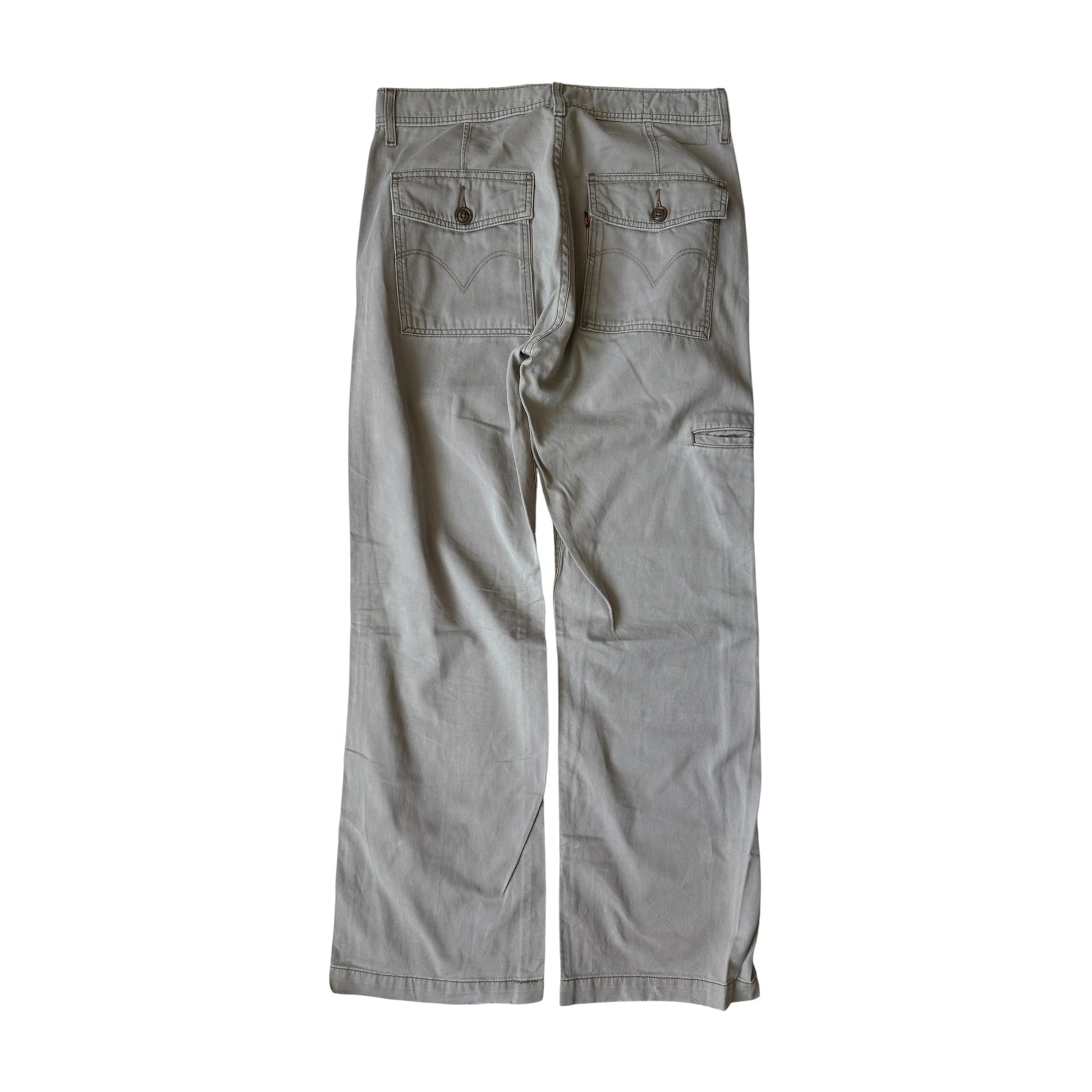 🔨 Pantaloni Y2K Levi’s Workwear Carpenter Crem – W31 x L32 | Baggy Bootcut - anbracaminte