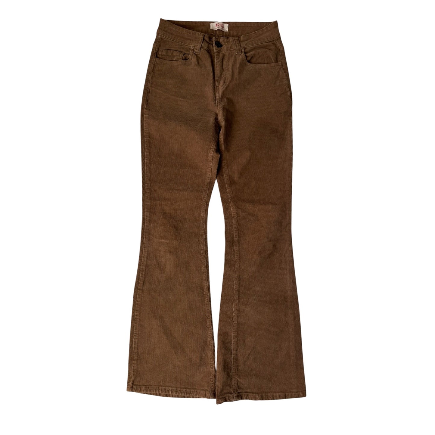 🤠 Pantaloni Y2K Maro Flared din Catifea Reiată – XS Damă – Made in Italy - anbracaminte