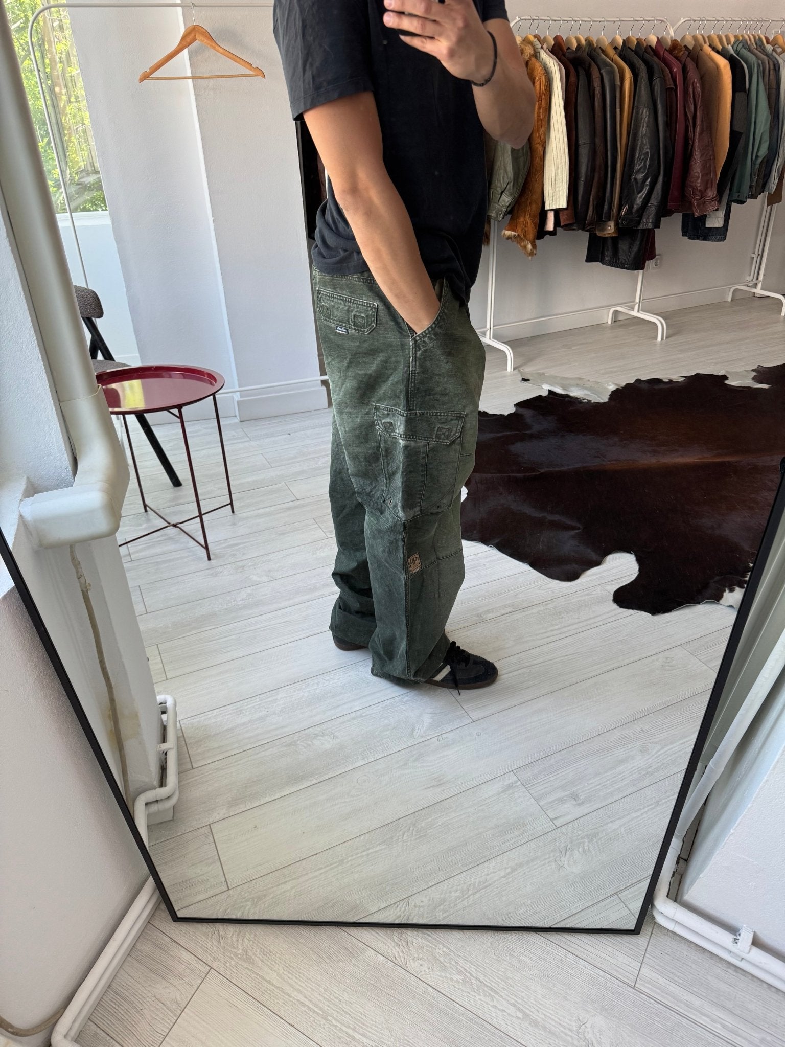 🪖 Pantaloni Y2K Pelle Pelle Washed Green Parachute – W34xL34 - anbracaminte